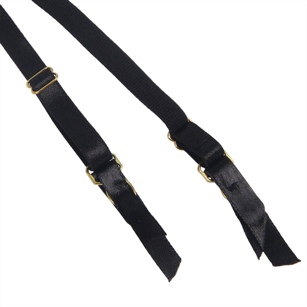 Black Transparent Lace Garter Panties