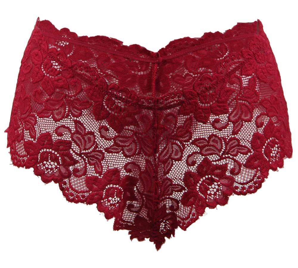 Red Sexy Floral Lace Panty