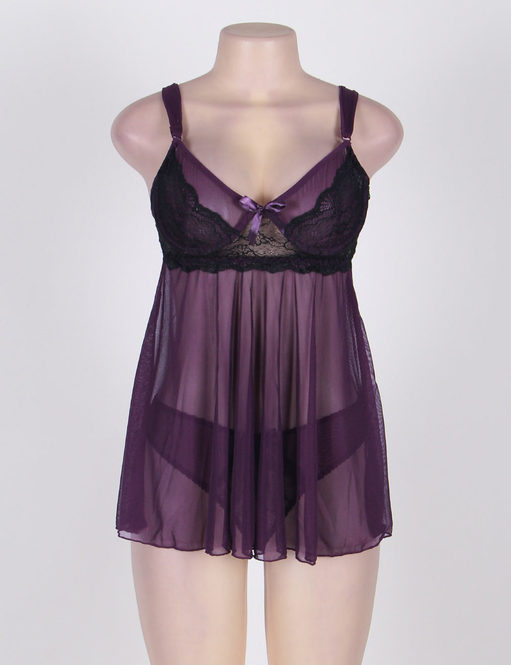 Plus Size Appealing Purple Mini Dress With Straps