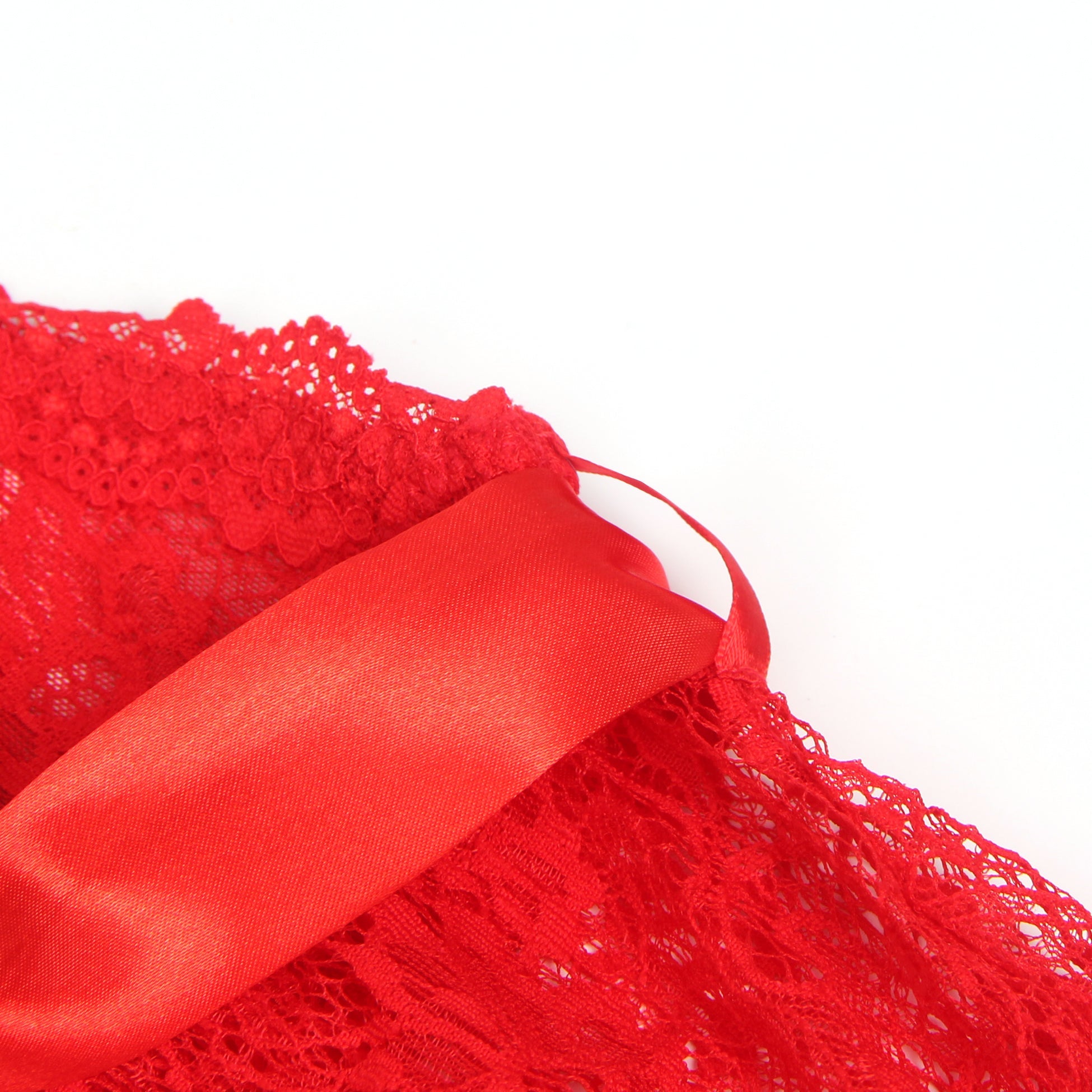 Red Sexy Lace Halter Neck Night Dress