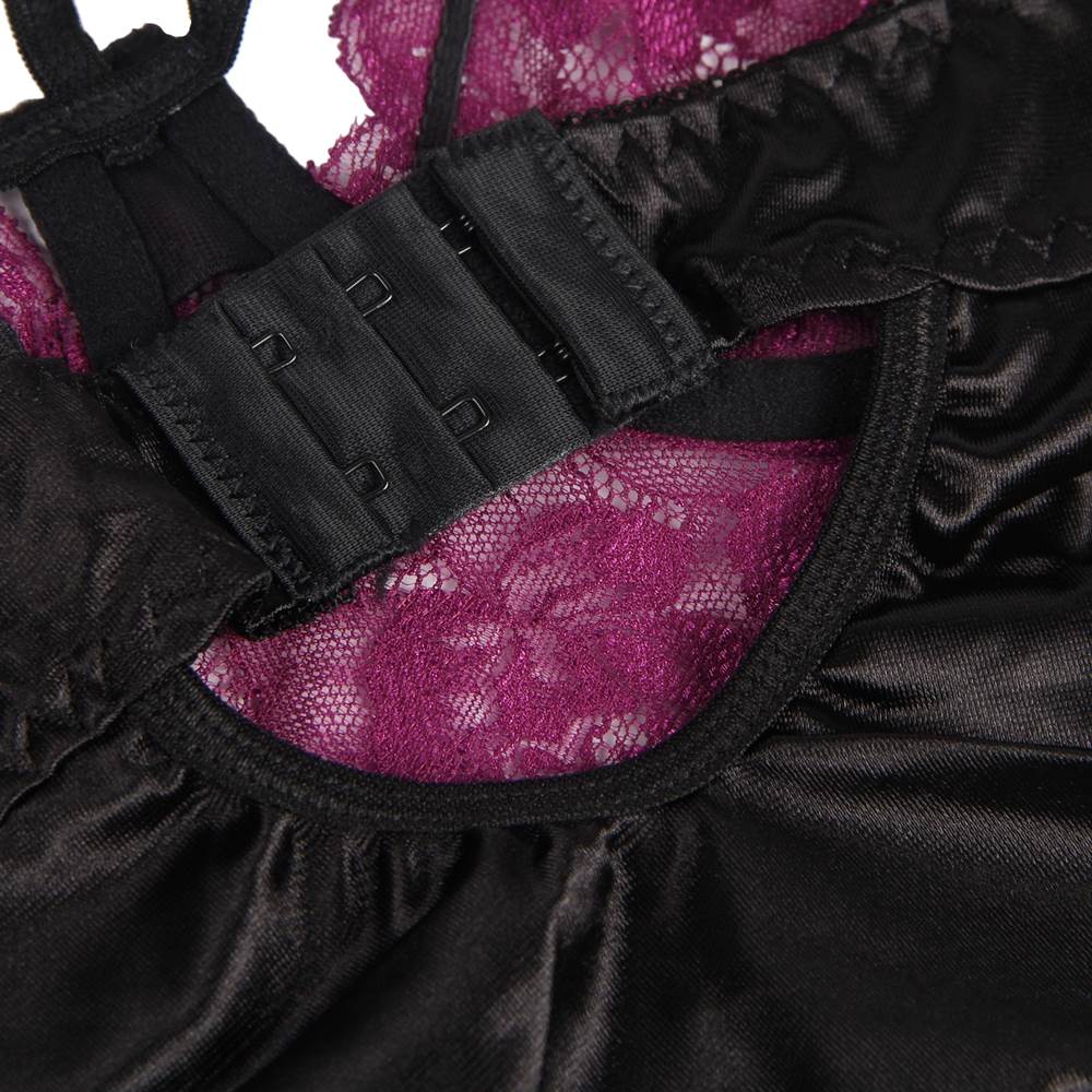 Plus Size Lila Spitzenbustier Dessous-Sets