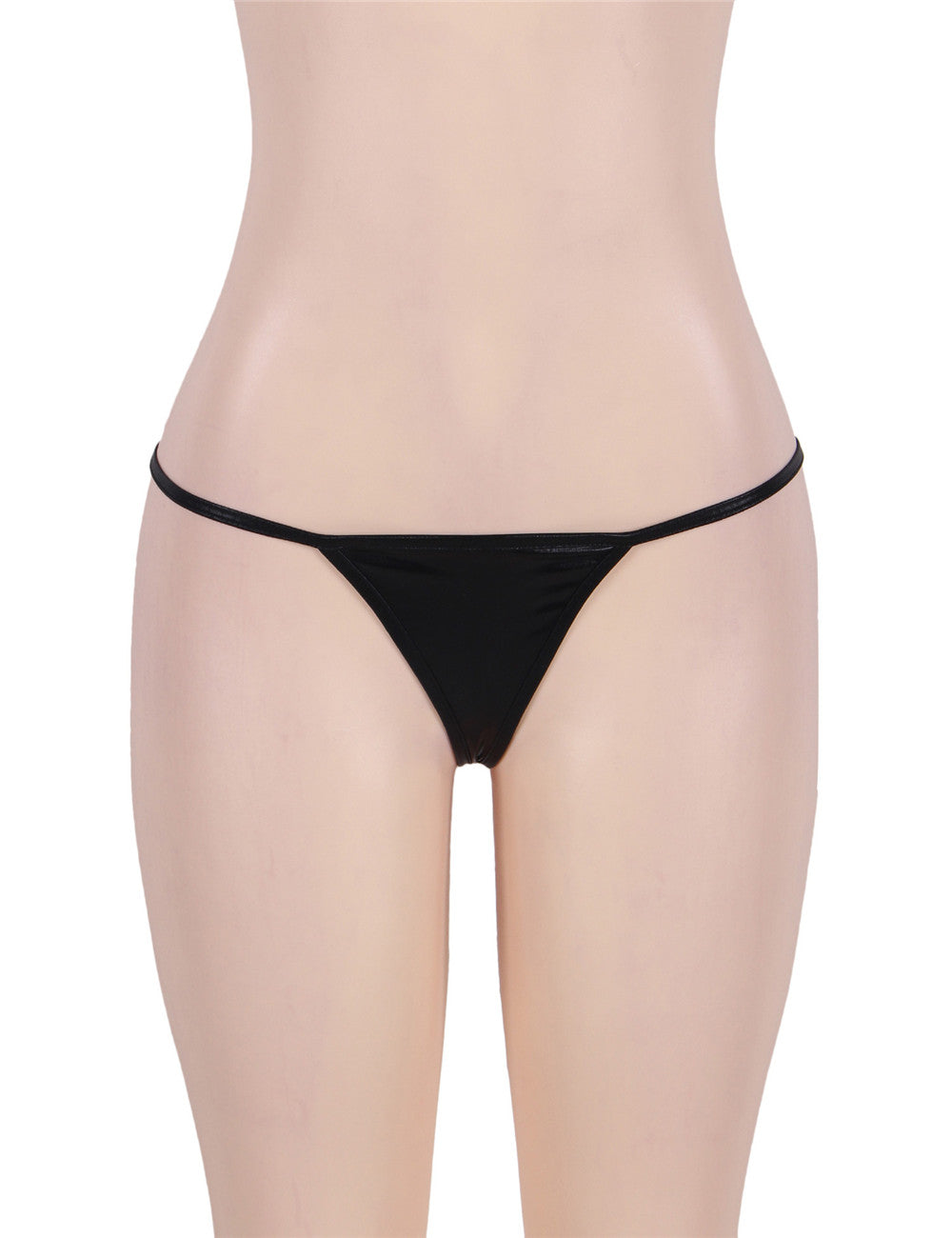 Exotischer, glänzend schwarzer Mikro-G-String