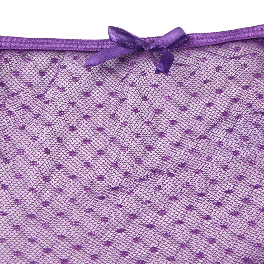 Sexy lila High-Waist-Spitzenhöschen mit Trägern