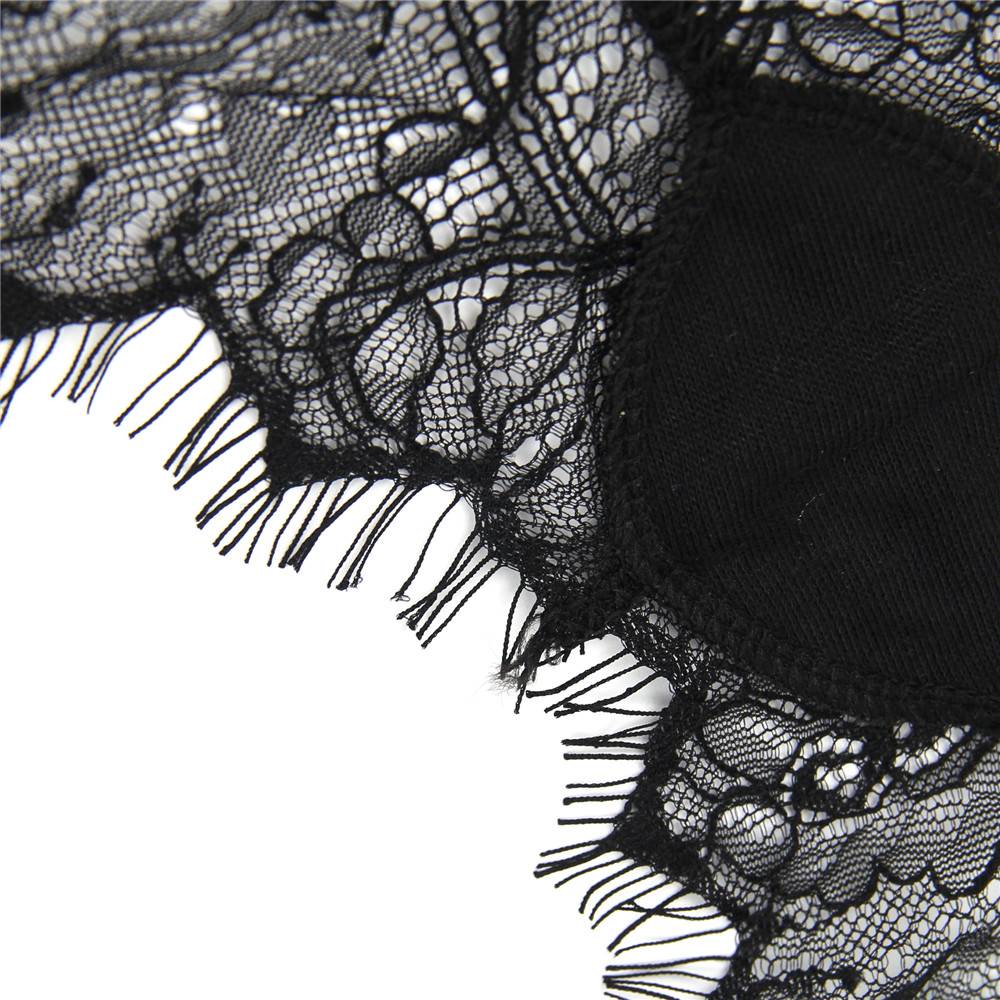 Culotte sexy en dentelle noire et soie à bretelles