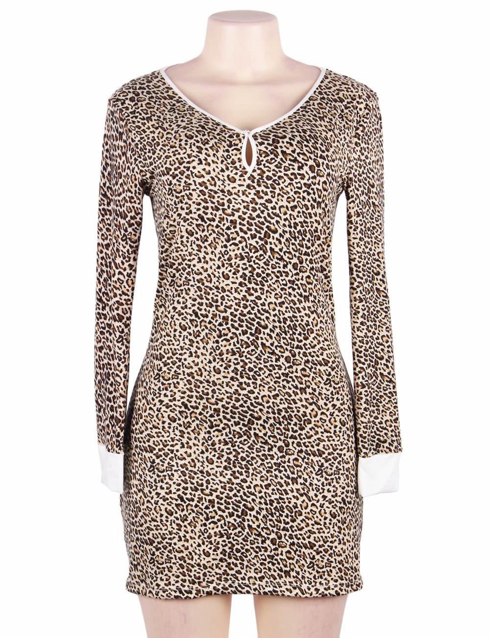 High Quality  Long Sleeve Sexy Leopard Print Pajama