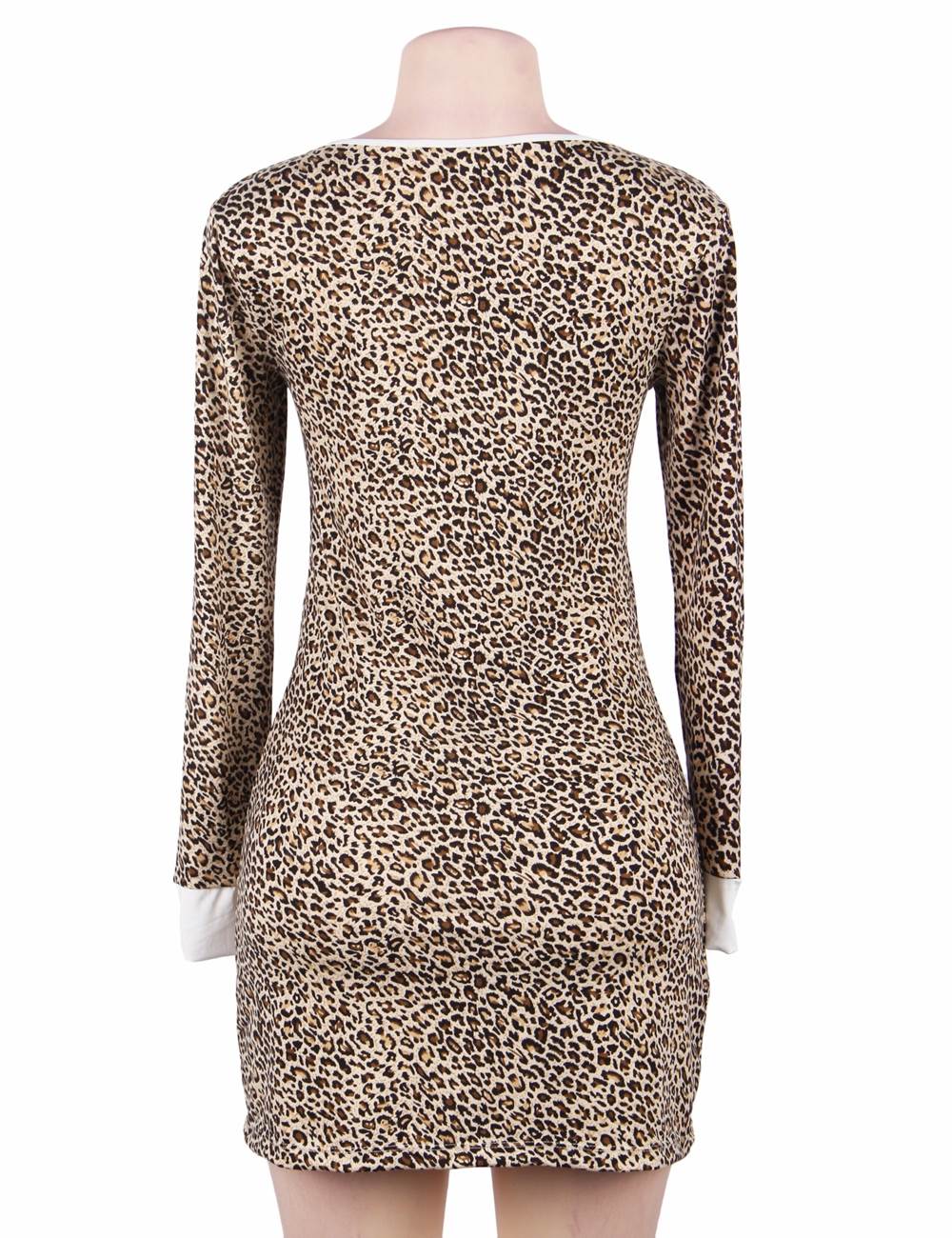 High Quality  Long Sleeve Sexy Leopard Print Pajama