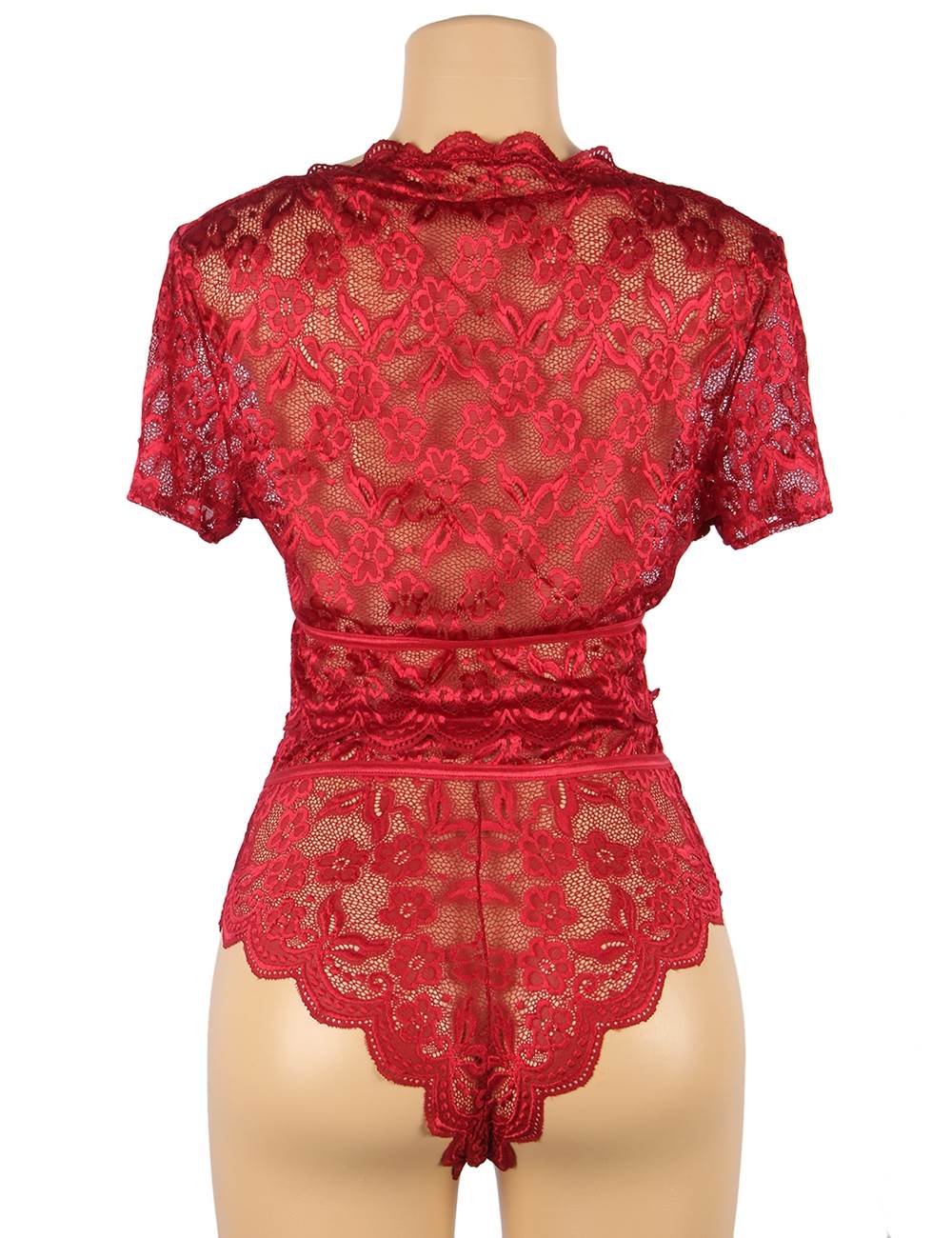 Naughty Sexy Girls High Waist Dark Red Full Lace Bra Panty Underwear