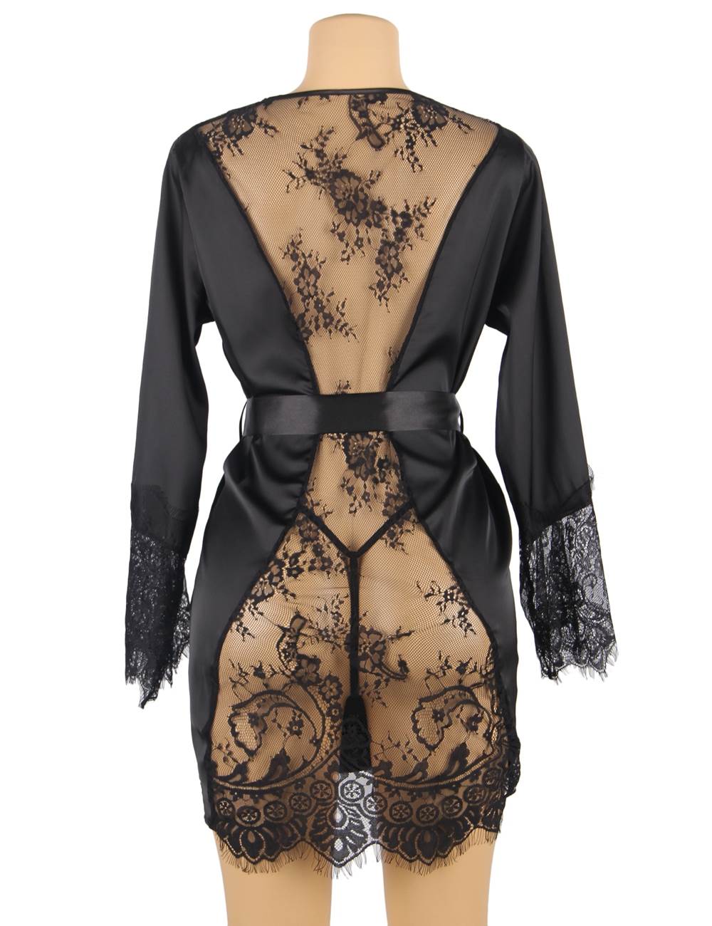 Sexy Silk See-through Lace Sleepwear with G String