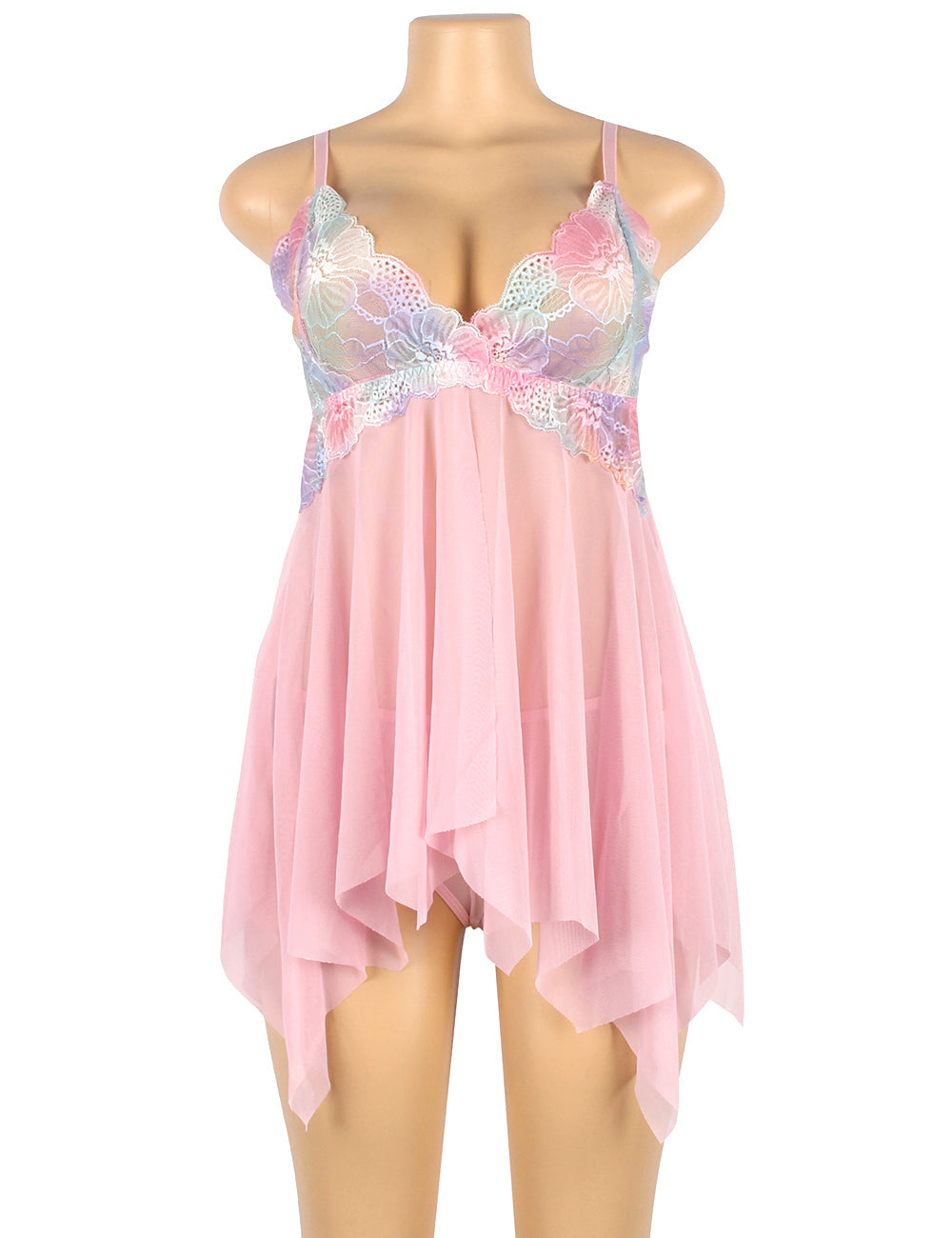 New Pink Flower Decoration Loose Comfortable Babydoll