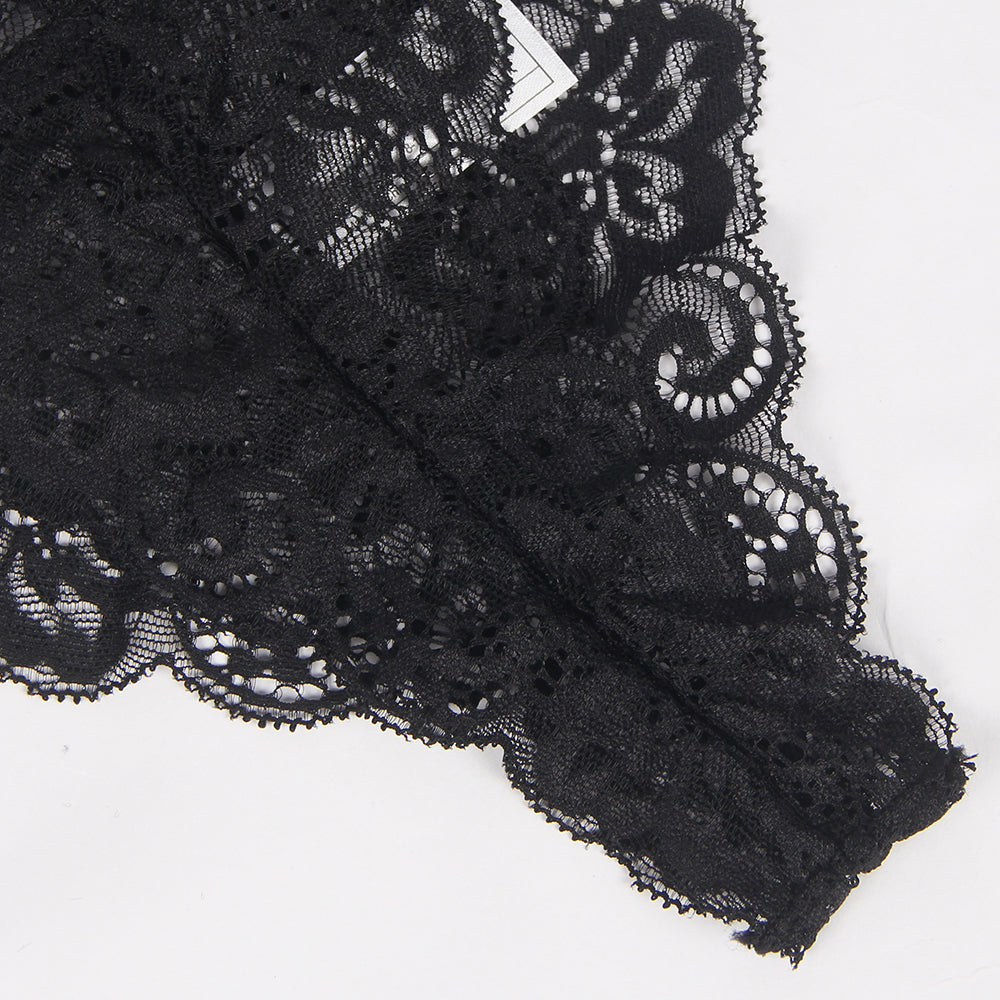 Schwarzes Set aus Strumpfhalter und Beinring mit durchbrochenem Spitzendesign