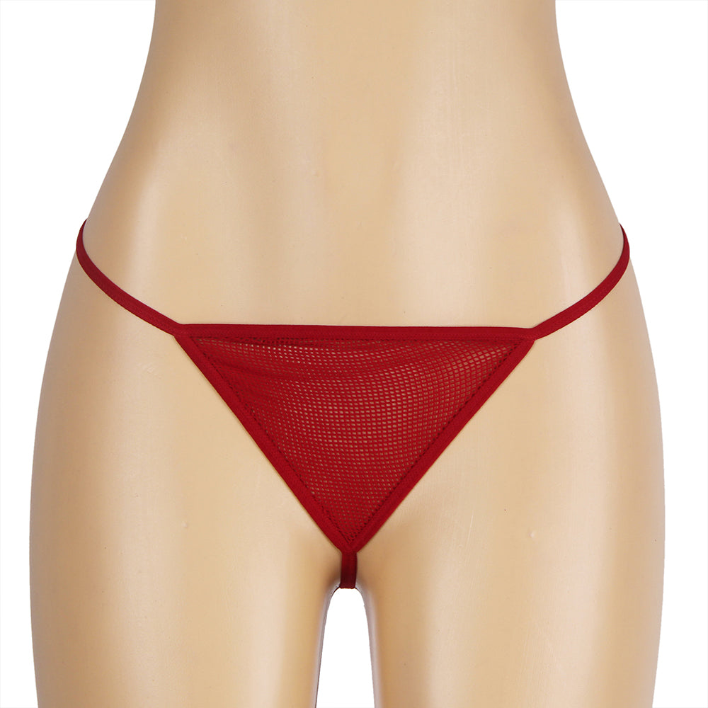 Red Sexy Diamond Fishnet Bodystocking with Gloves