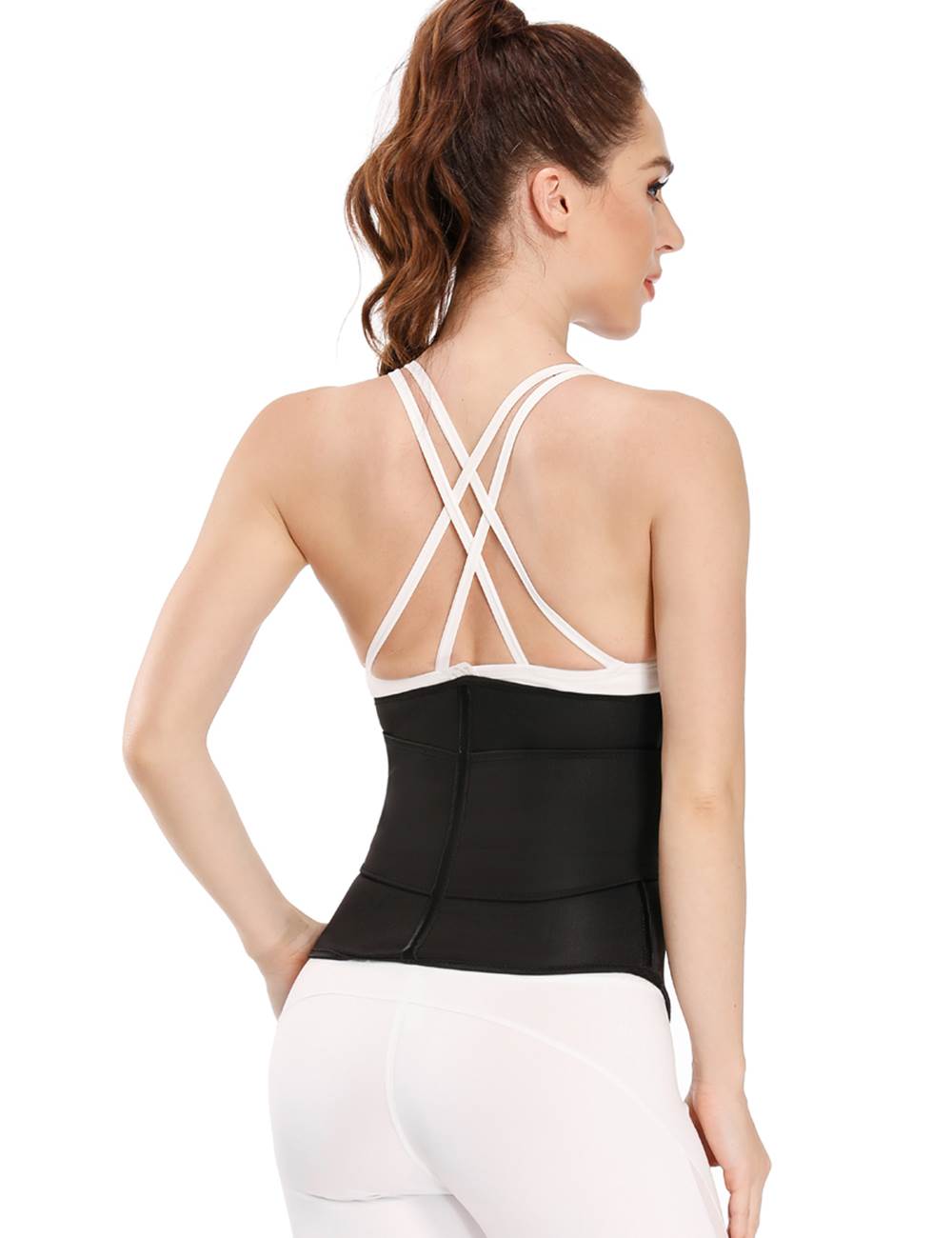 Taillenformer mit Reißverschluss, 9 Stahlstäben, Neopren, Schwarz