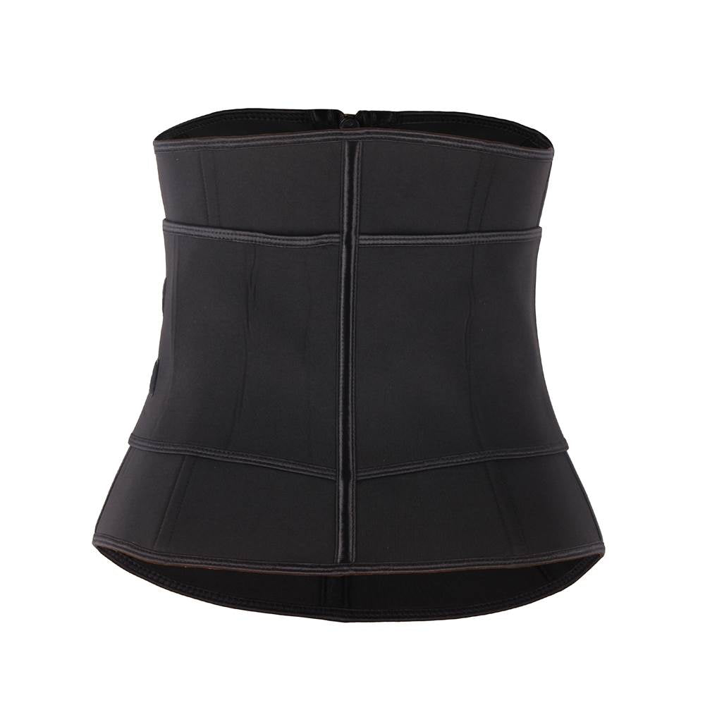 Taillenformer mit Reißverschluss, 9 Stahlstäben, Neopren, Schwarz