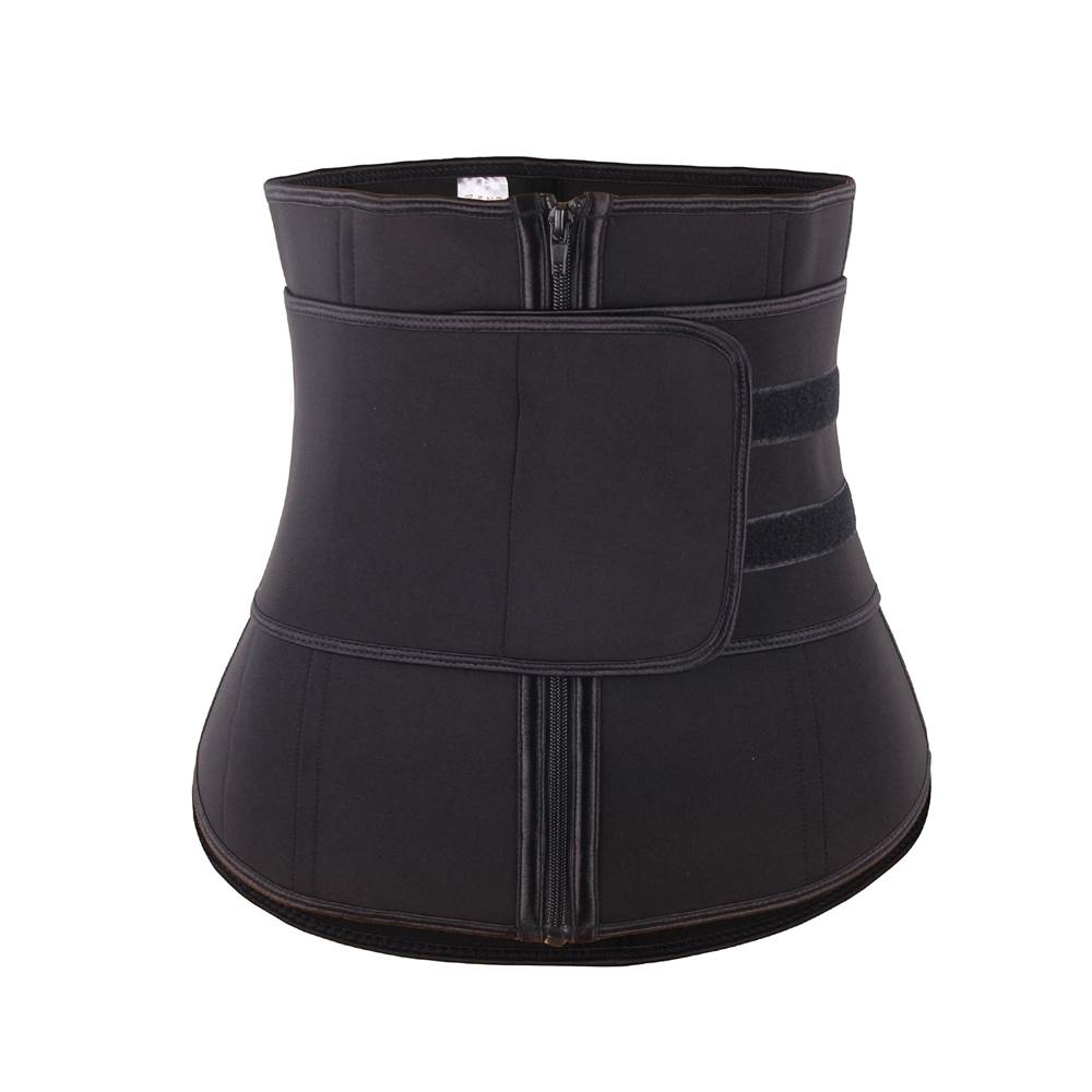 Taillenformer mit Reißverschluss, 9 Stahlstäben, Neopren, Schwarz