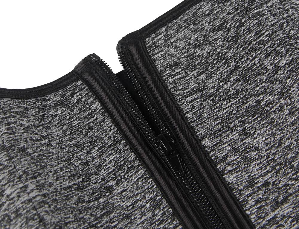 Taillenformer mit Reißverschluss, 9 Stahlstäben, Neopren, Silber/Schwarz