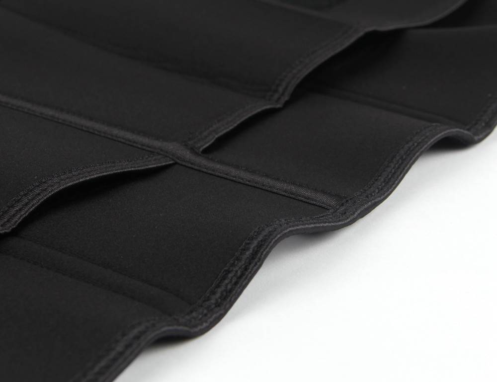 Taillenformer mit Reißverschluss, 9 Stahlstäben, Neopren, Silber/Schwarz