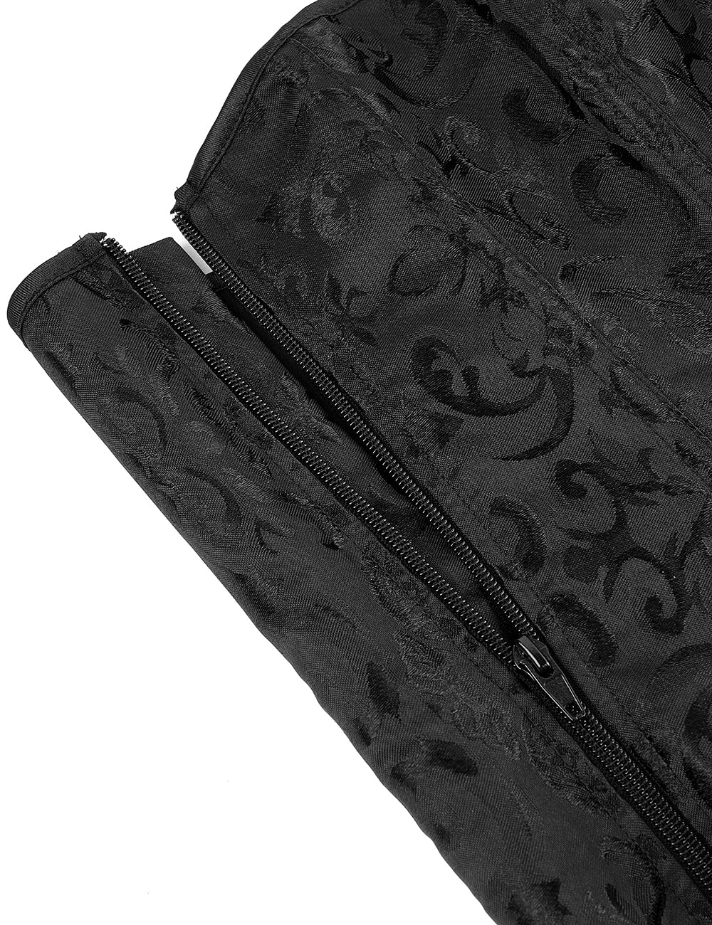 Schwarzes schulterfreies 12-teiliges Korsett mit Kunststoffstäben und Höschen