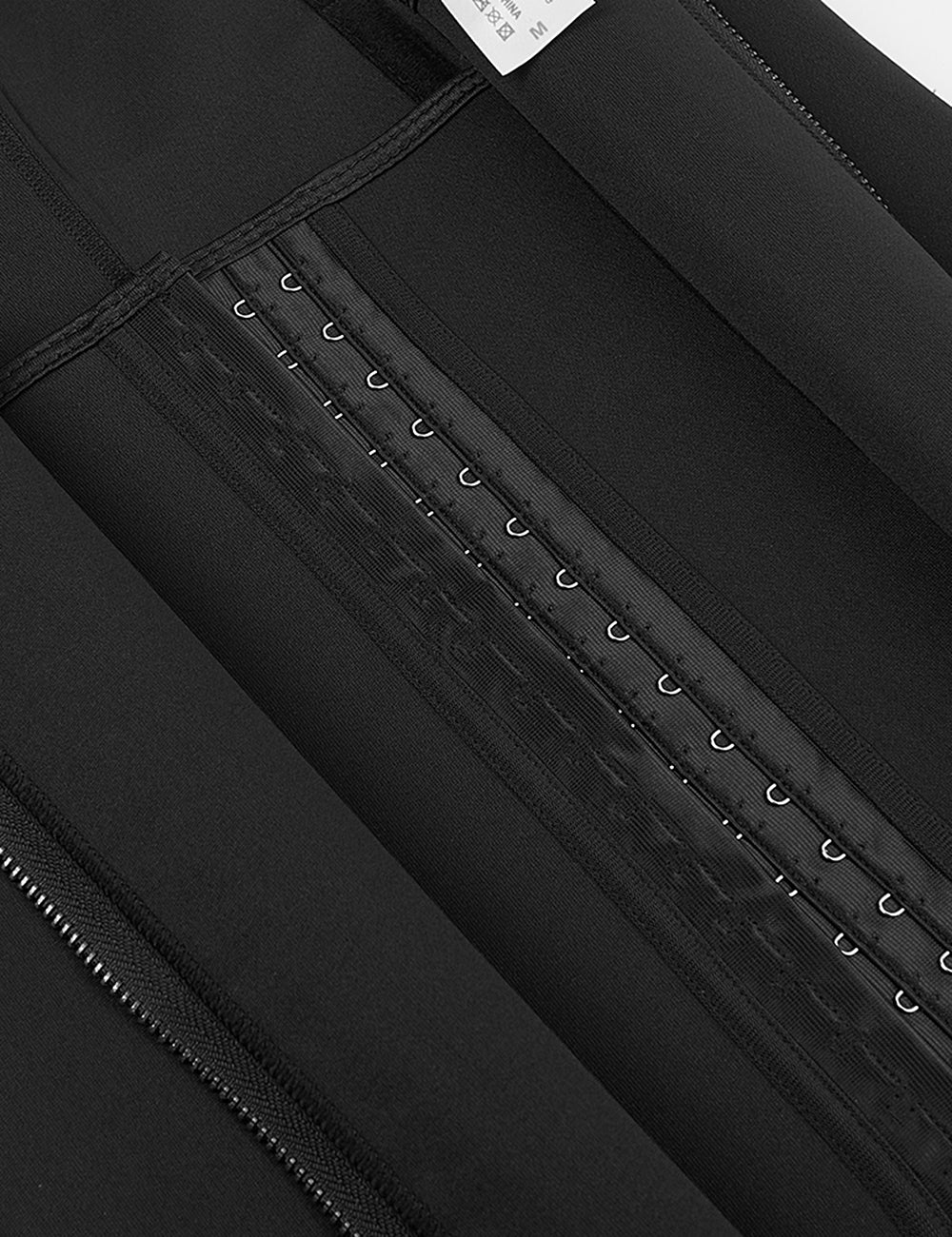 6-teiliges Taillenformkorsett aus schwarzem Neopren mit Stahlstäben