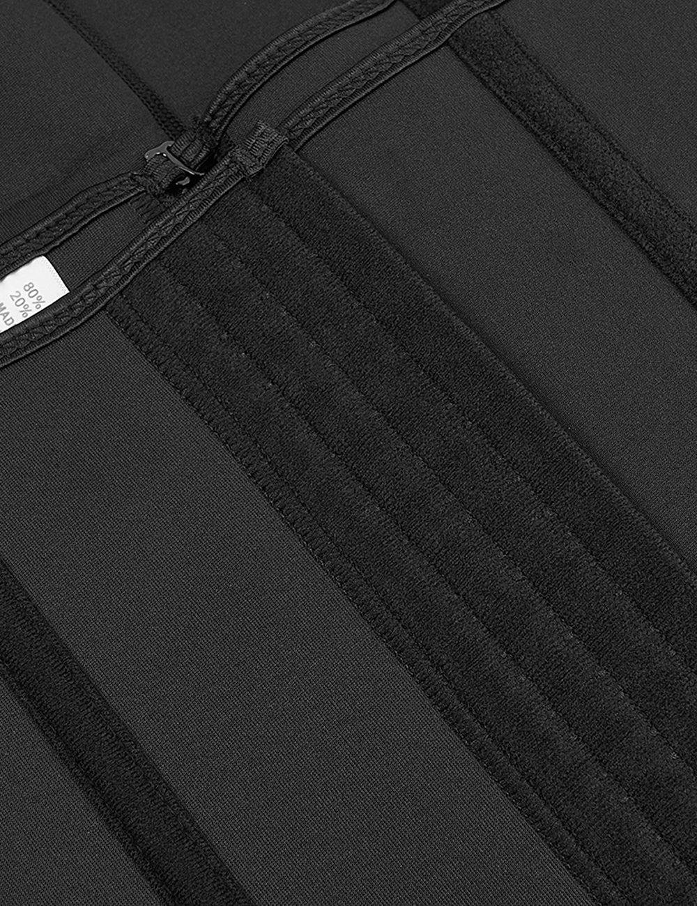 6-teiliges Taillenformkorsett aus schwarzem Neopren mit Stahlstäben