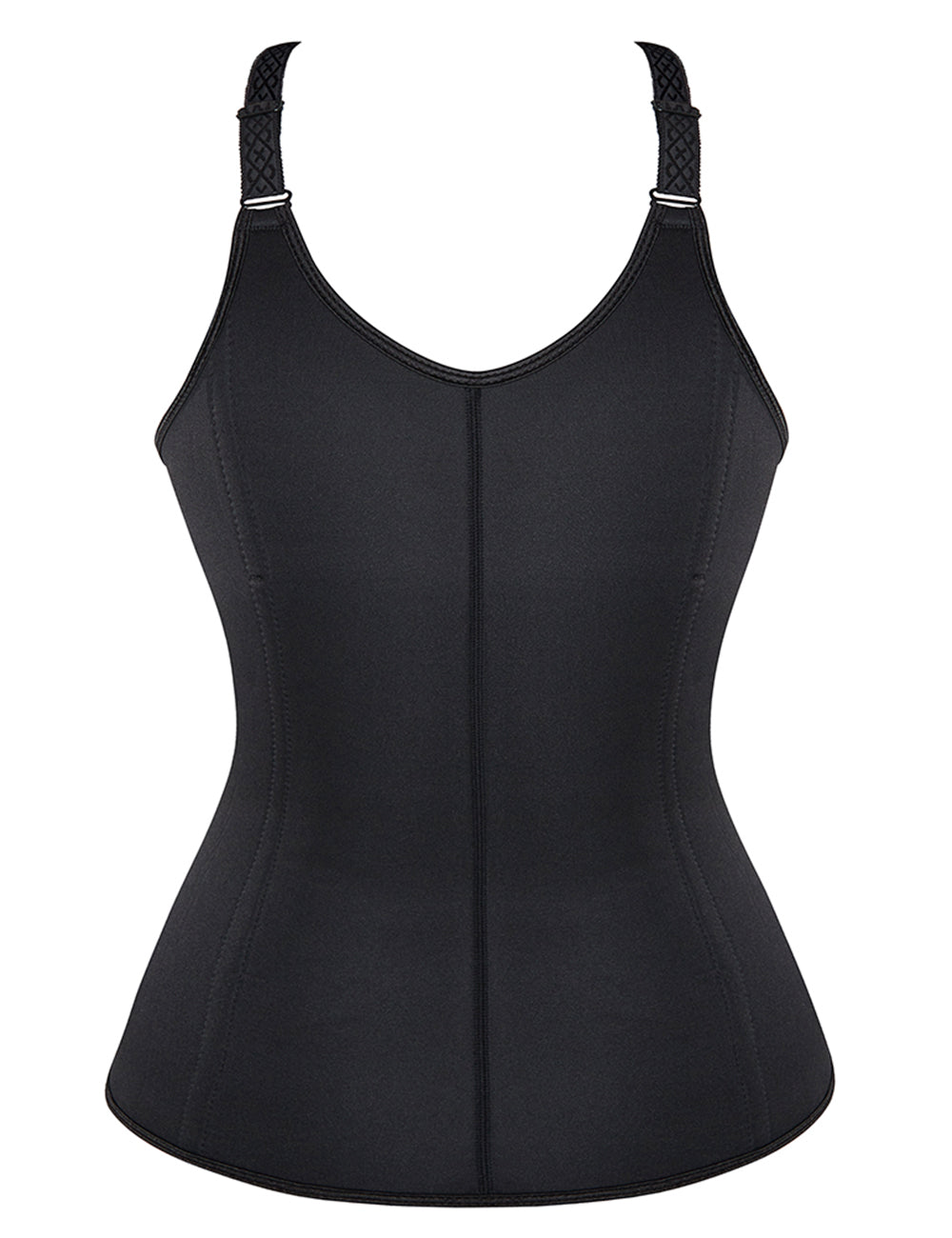 6-teiliges Taillenformkorsett aus schwarzem Neopren mit Stahlstäben
