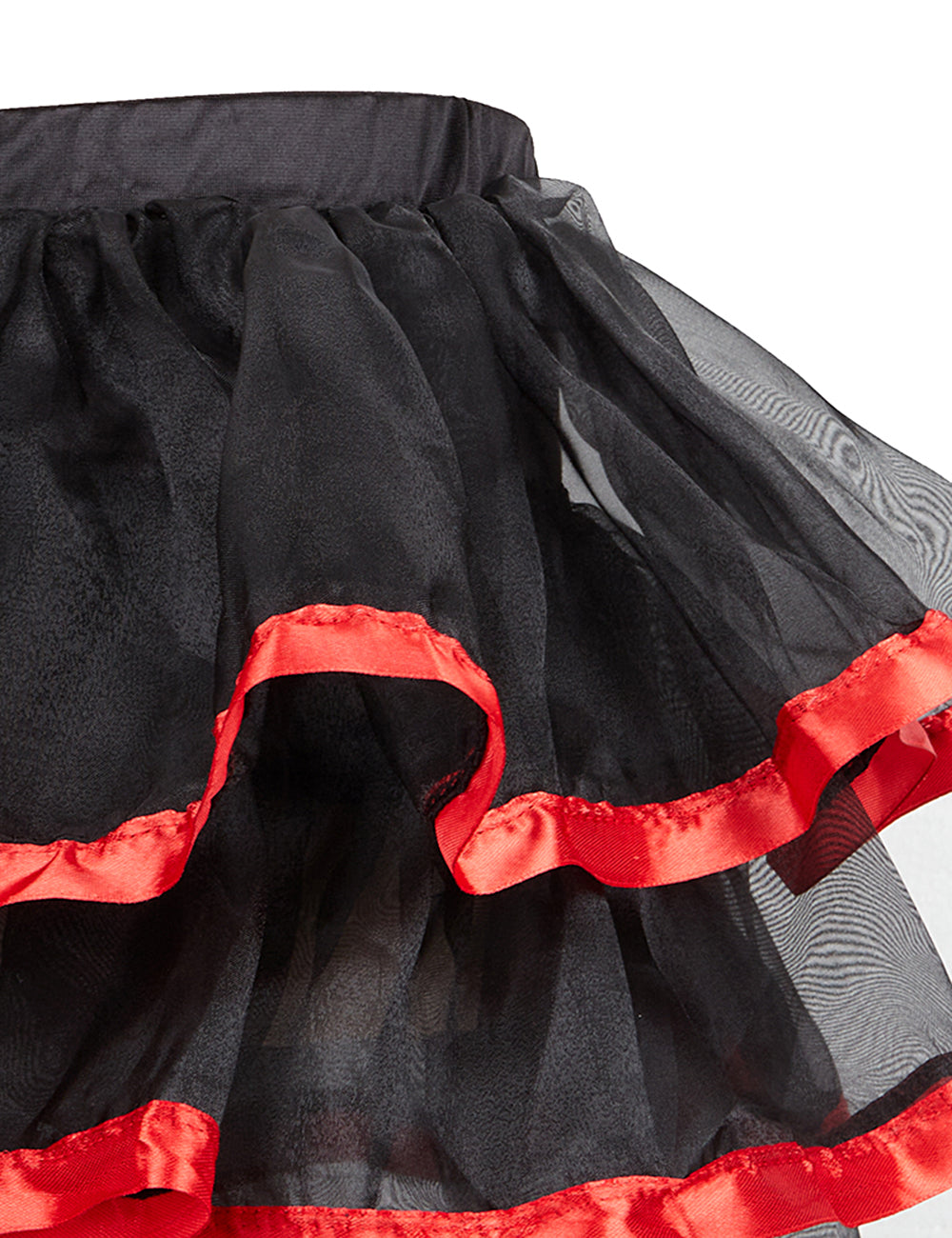 12-teiliges Korsett aus Kunststoffstäben, schwarzer Spitze und rotem Korsett