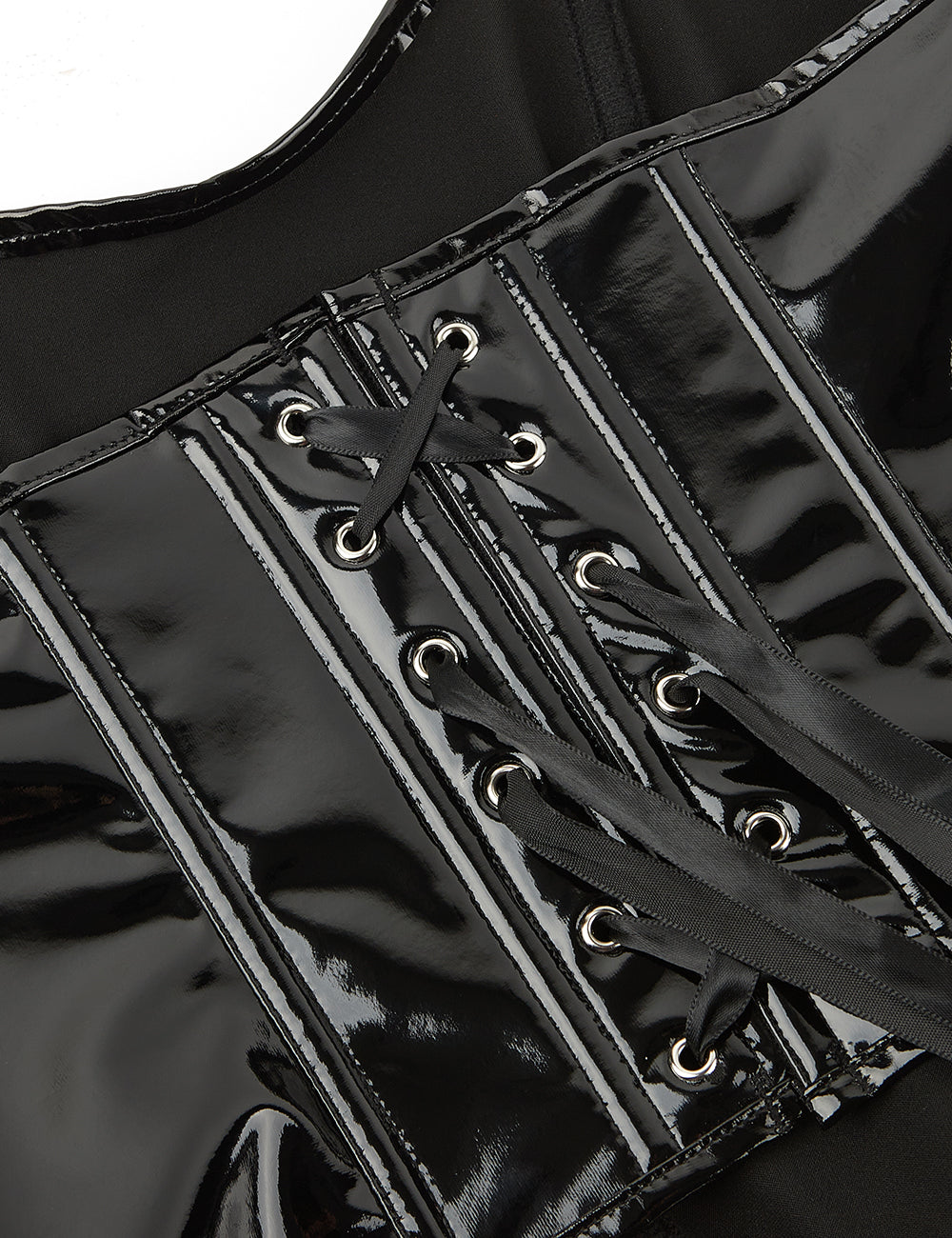 9-teiliges sexy Lederkorsett aus Kunststoffstäbchen