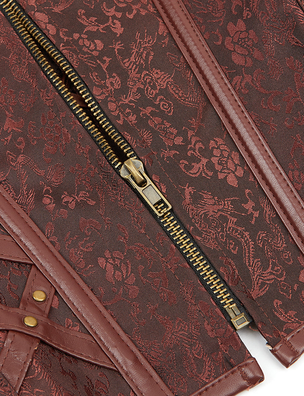 Braune 14-teilige Korsetts mit weichen Stahlstäben