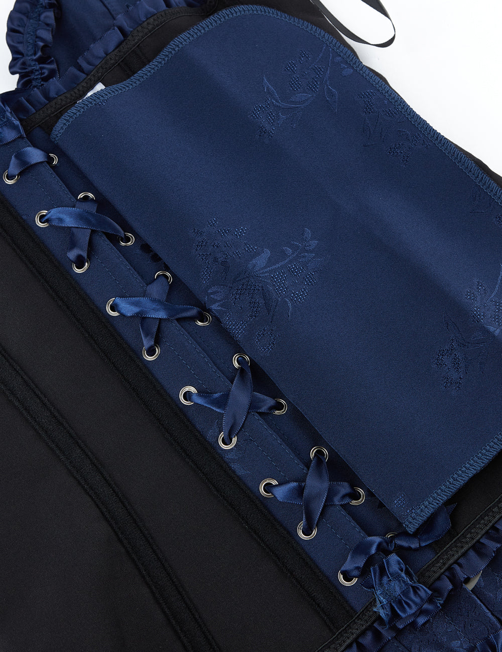 12 Pieces Plastic Bones Blue Sexy Steel Buckles Lace-up Palace Style Corset