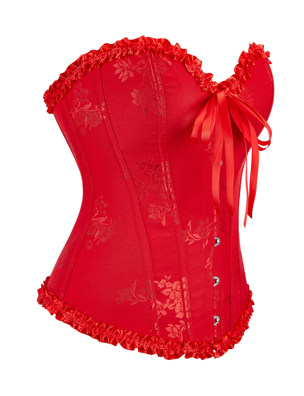 12 Pieces Plastic Bones Red Sexy Steel Buckles Lace-up Palace Style Corset