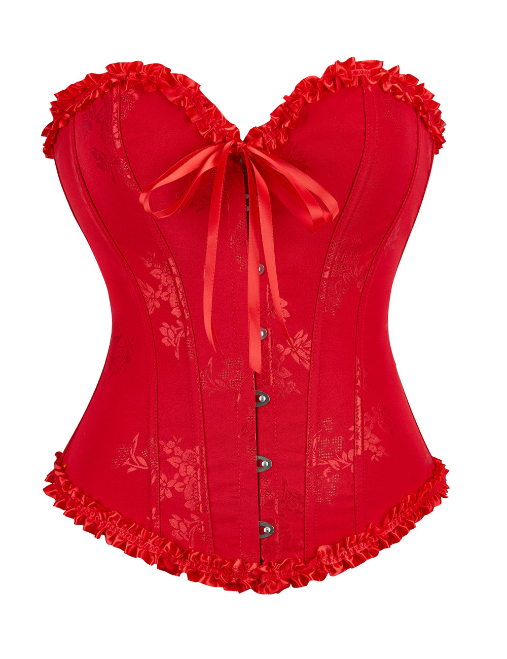 12 Pieces Plastic Bones Red Sexy Steel Buckles Lace-up Palace Style Corset