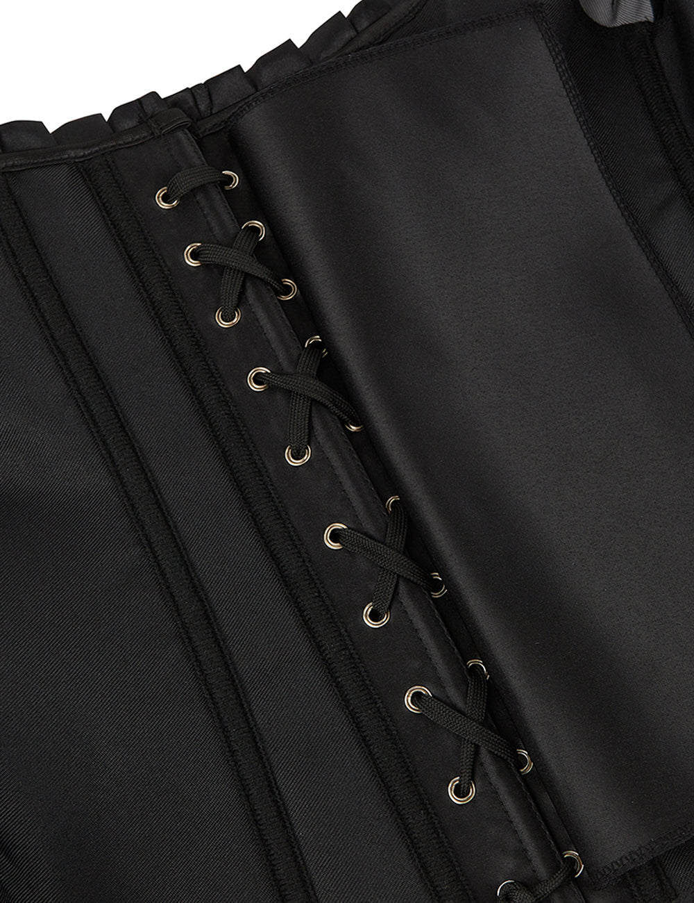 12 Pieces Plastic Black Sexy Lantern Long Sleeves Palace Style Corset