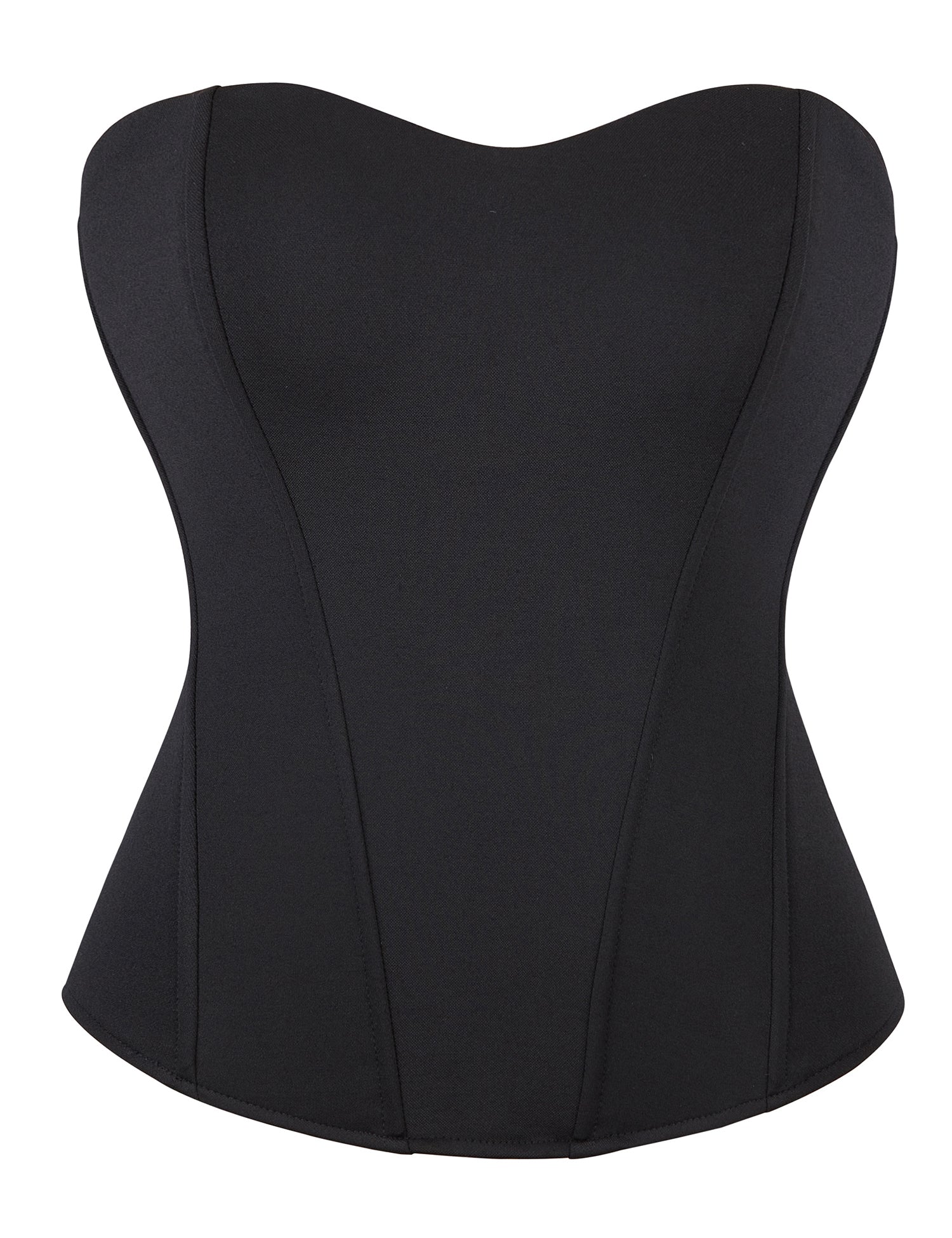 6-teiliges Korsett im Palaststil mit Kunststoffstäben, schwarz, sexy, trägerlos, mit Reißverschluss