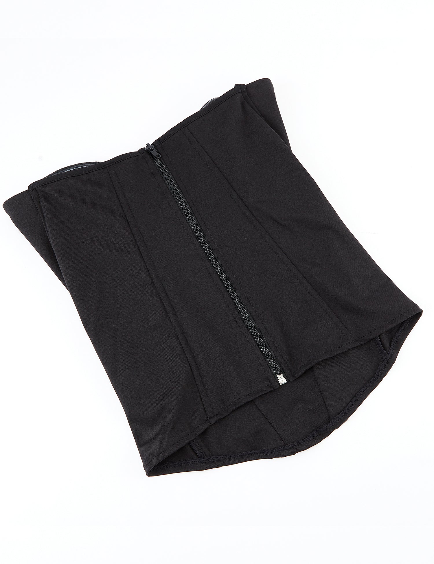 6-teiliges Korsett im Palaststil mit Kunststoffstäben, schwarz, sexy, trägerlos, mit Reißverschluss