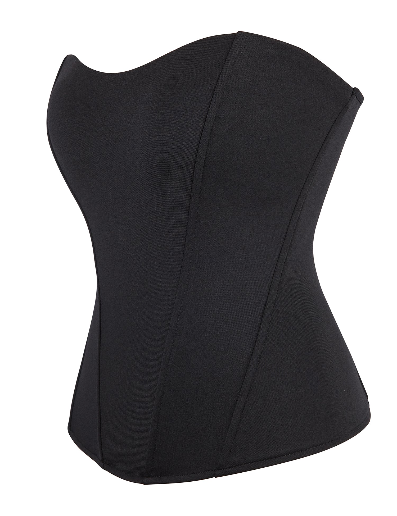 6-teiliges Korsett im Palaststil mit Kunststoffstäben, schwarz, sexy, trägerlos, mit Reißverschluss
