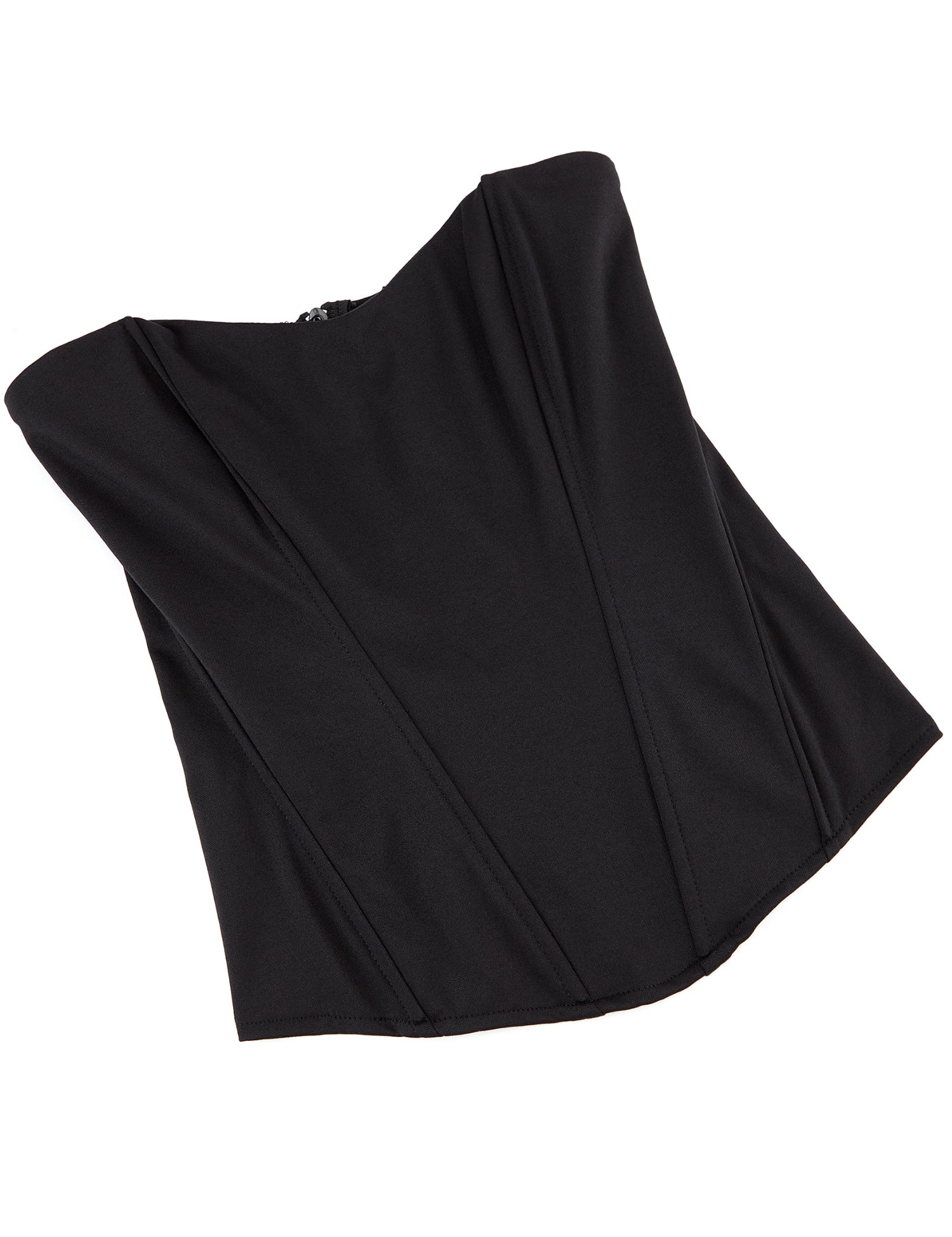 6-teiliges Korsett im Palaststil mit Kunststoffstäben, schwarz, sexy, trägerlos, mit Reißverschluss