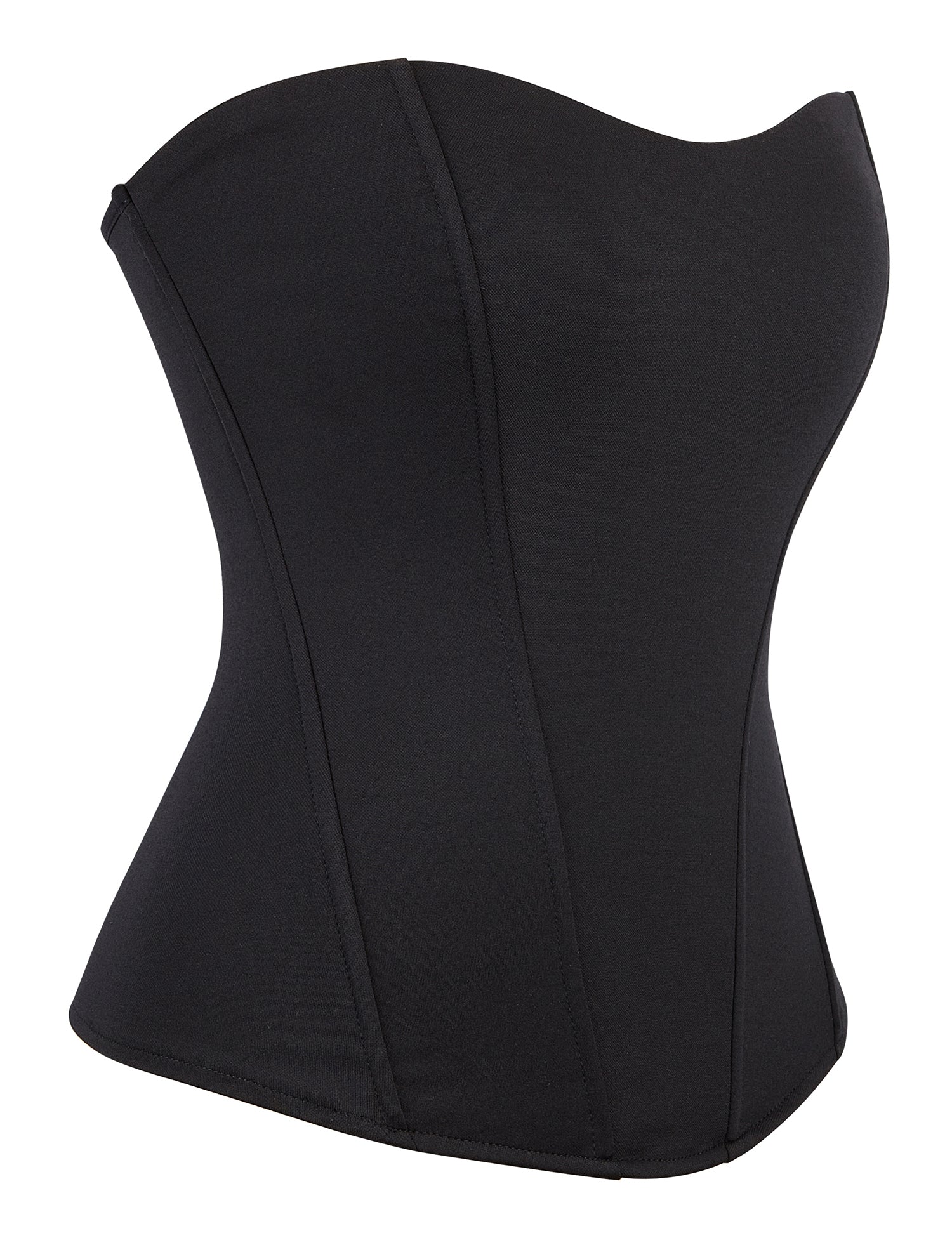 6-teiliges Korsett im Palaststil mit Kunststoffstäben, schwarz, sexy, trägerlos, mit Reißverschluss