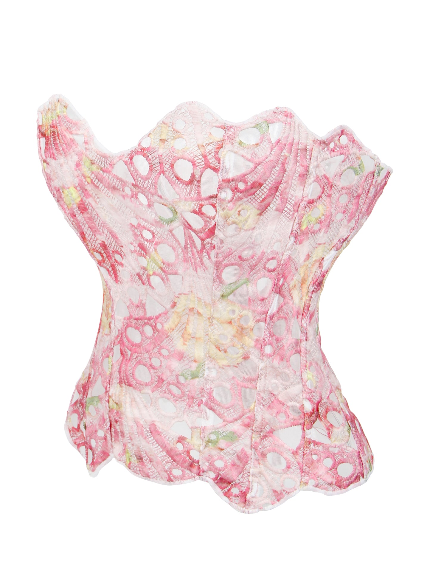 14-Stab-Druck-Hohlkorsett im Court-Stil mit Schnürung