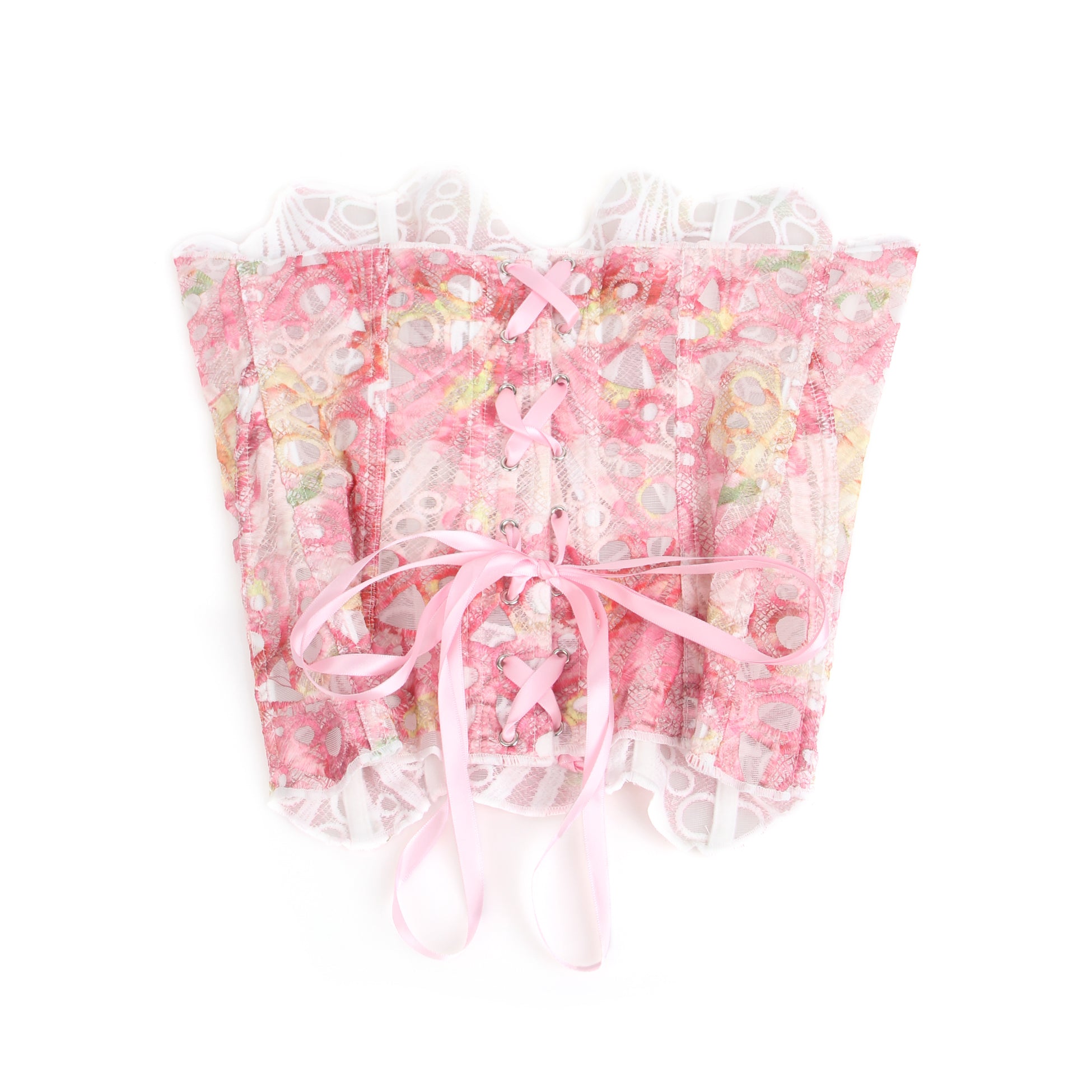 14 Bones Printing Hollow Lace-up Court-style Corset