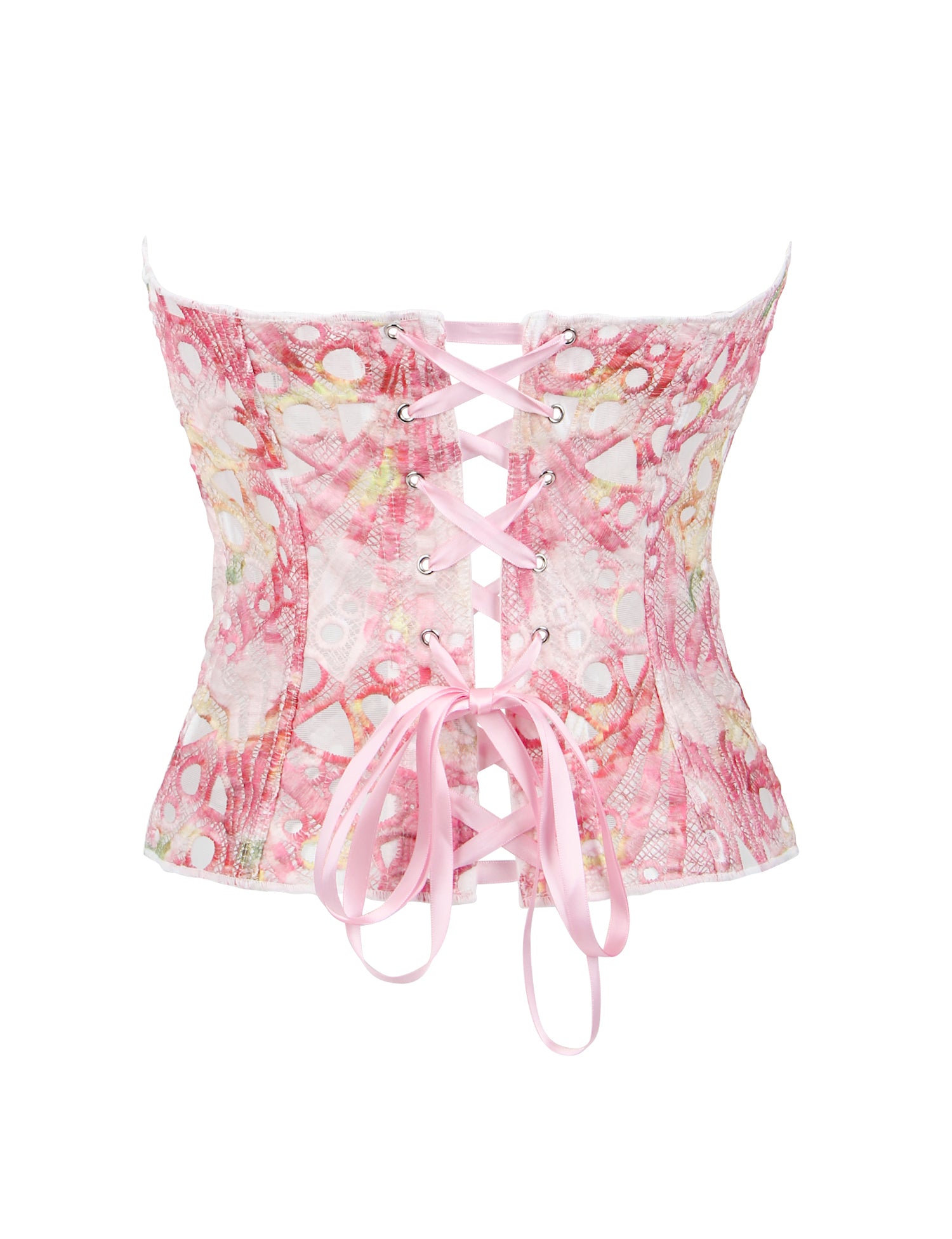 14 Bones Printing Hollow Lace-up Court-style Corset