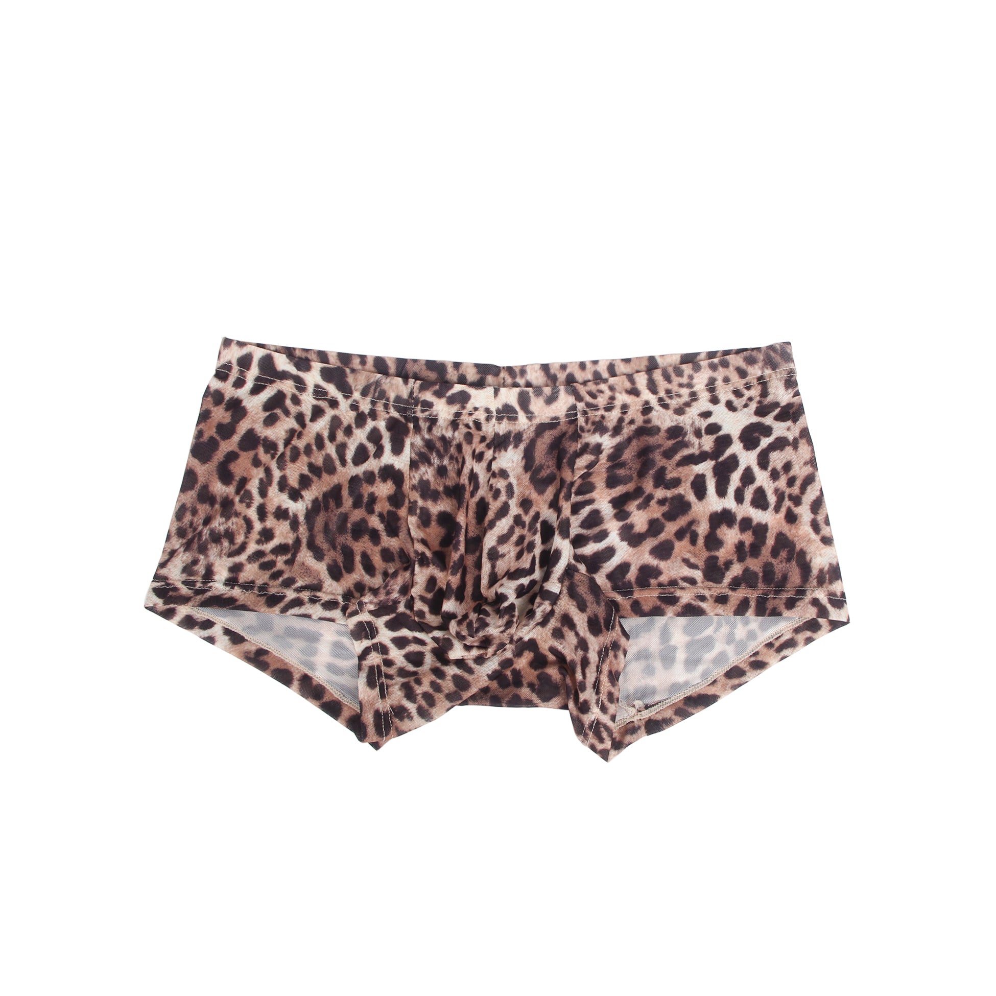 Sexy Mesh Men Boxer With Leopard Print