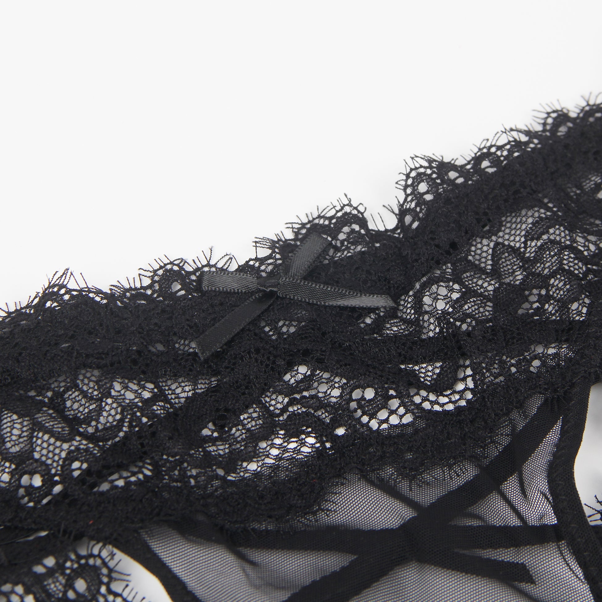 Hochwertiger schwarzer, sexy Slip mit Blumenmuster