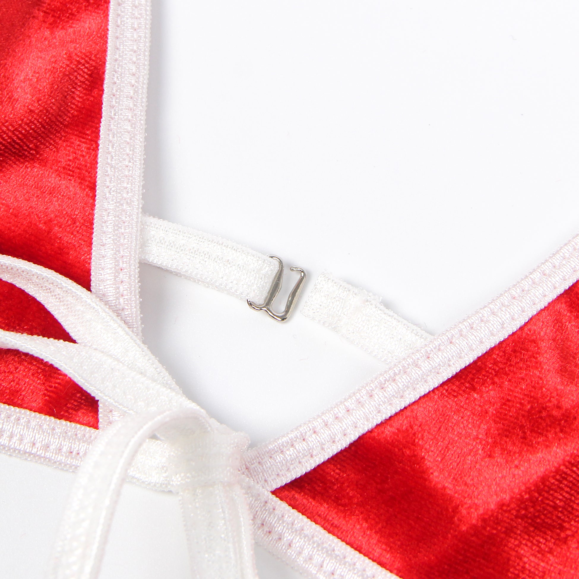 Sexy Red Christmas Plush Bra Set