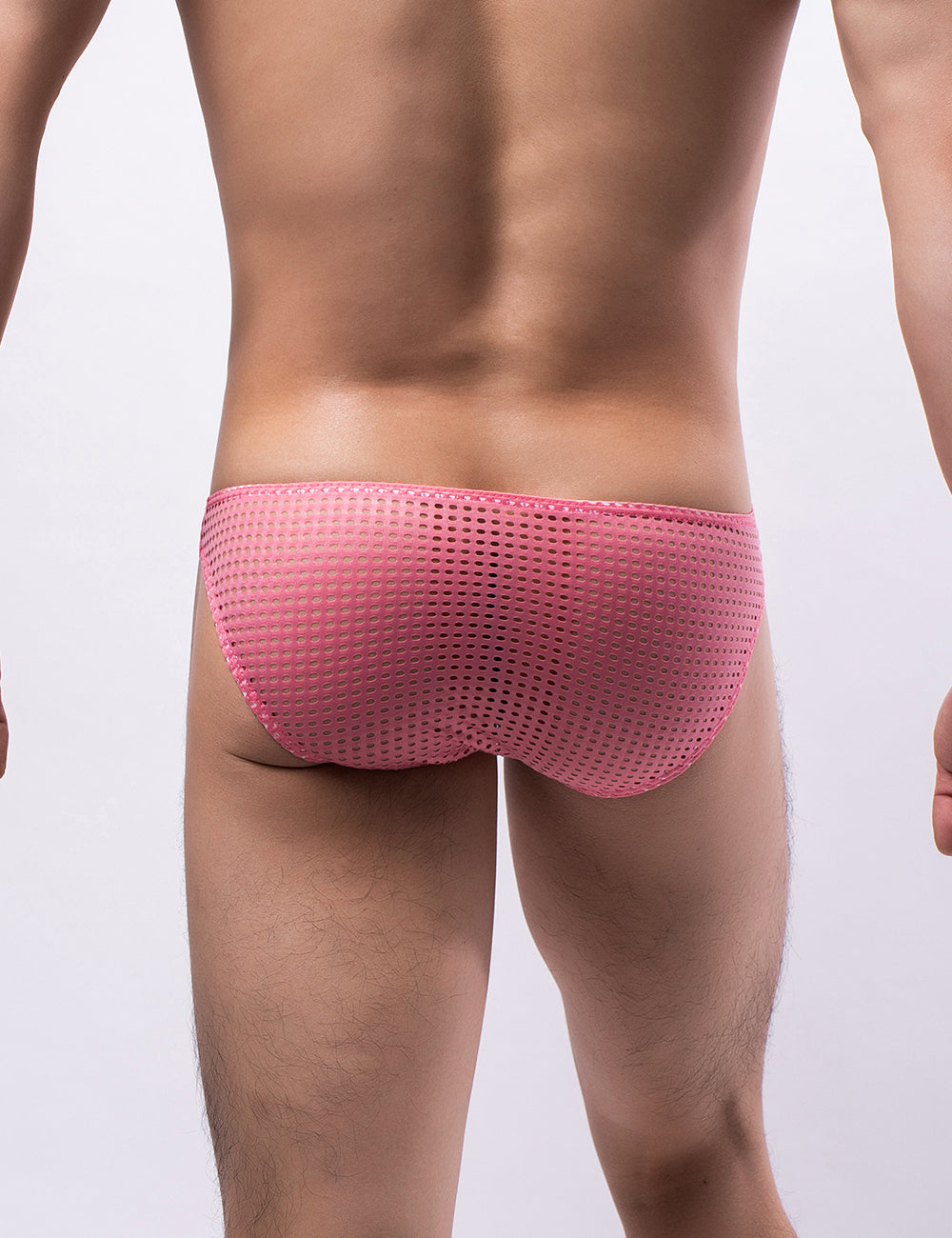 Pink Breathable Mesh Sexy Men's Brief