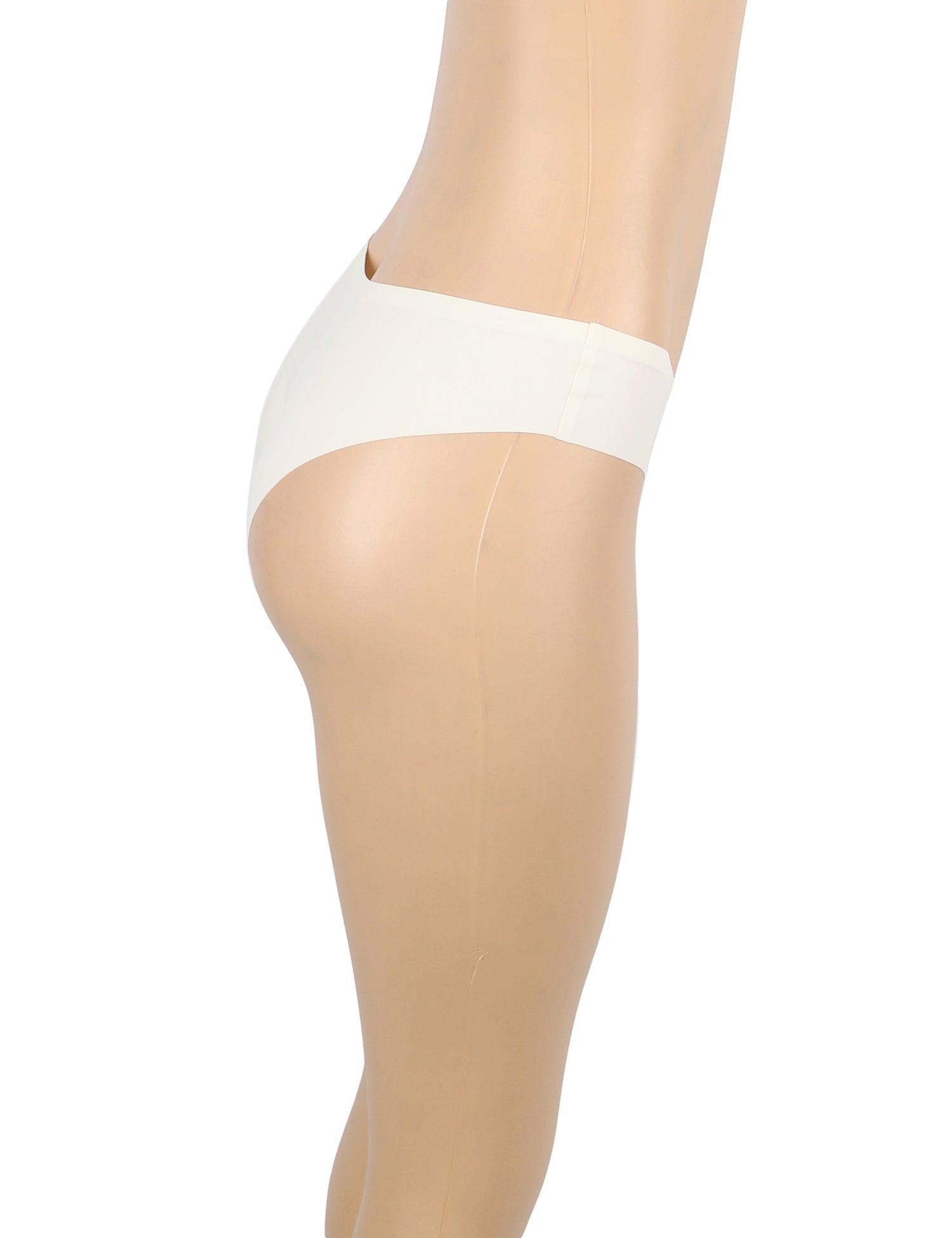 Beigefarbener, sexy, nahtloser Slip mit Schnallenverzierung