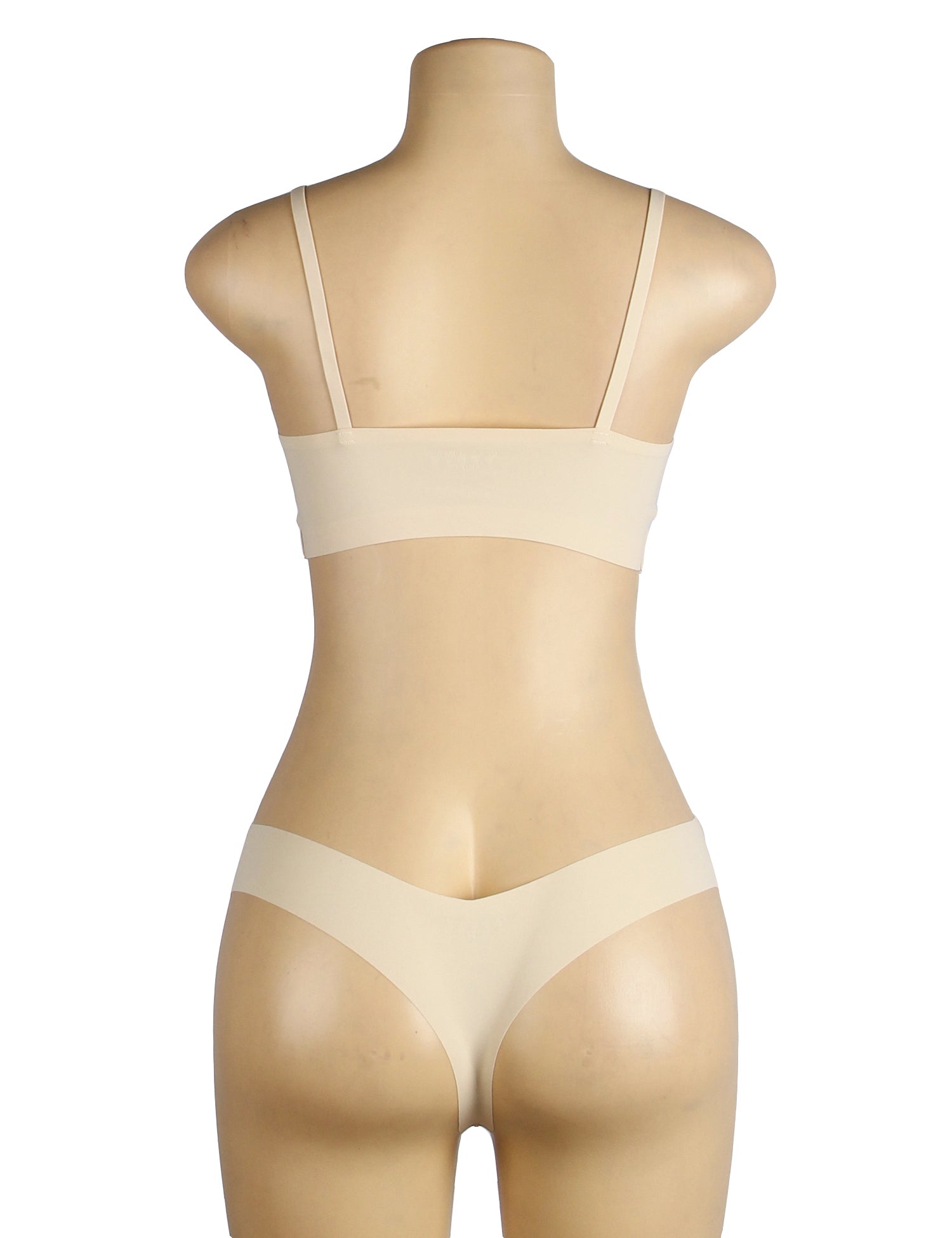 Nude No Padded Ice Silk Women Seamless Bra Set