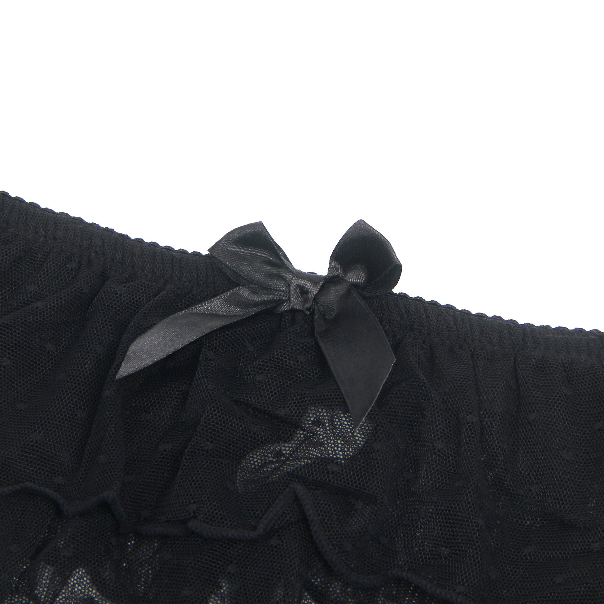 Black Dots Mesh Sexy Garter Belt With Metal Buckles