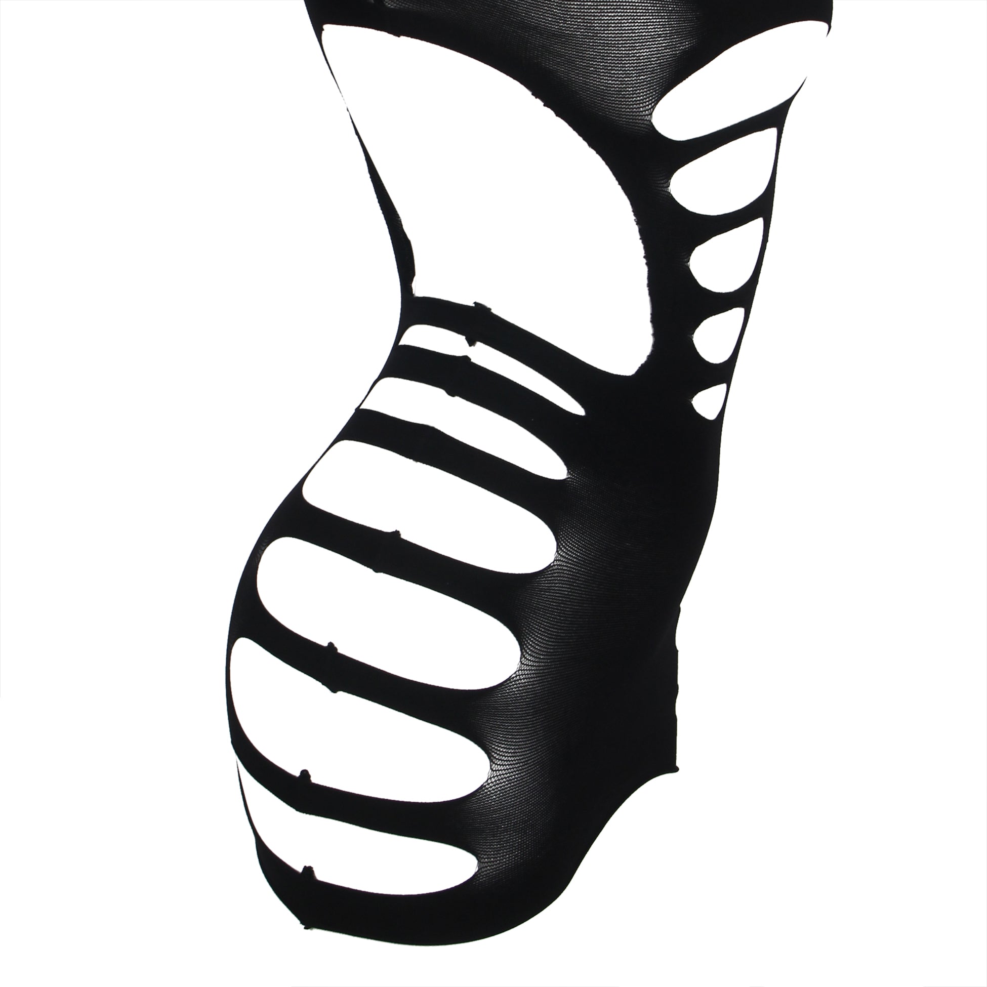 Schwarzer, sexy, langärmeliger Body mit Cut-Outs