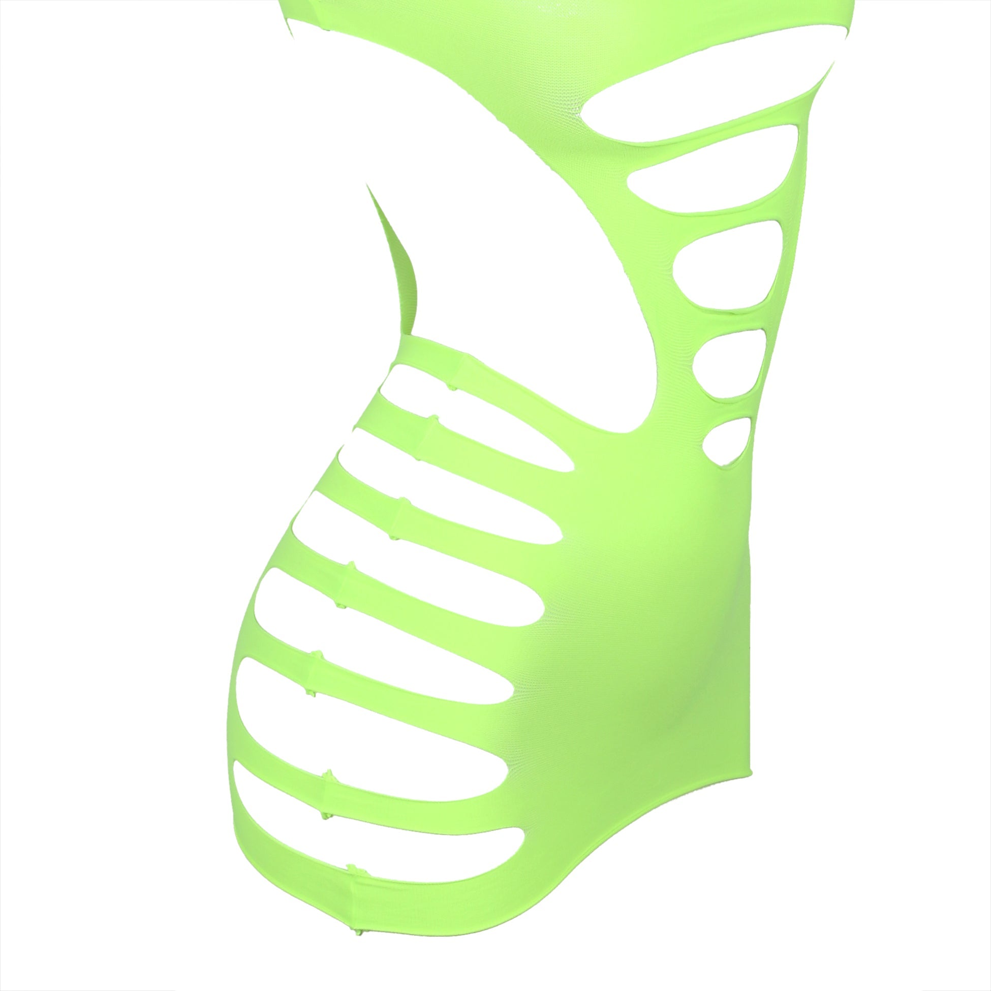 Grüner, sexy, langärmeliger Body mit Cut-Outs