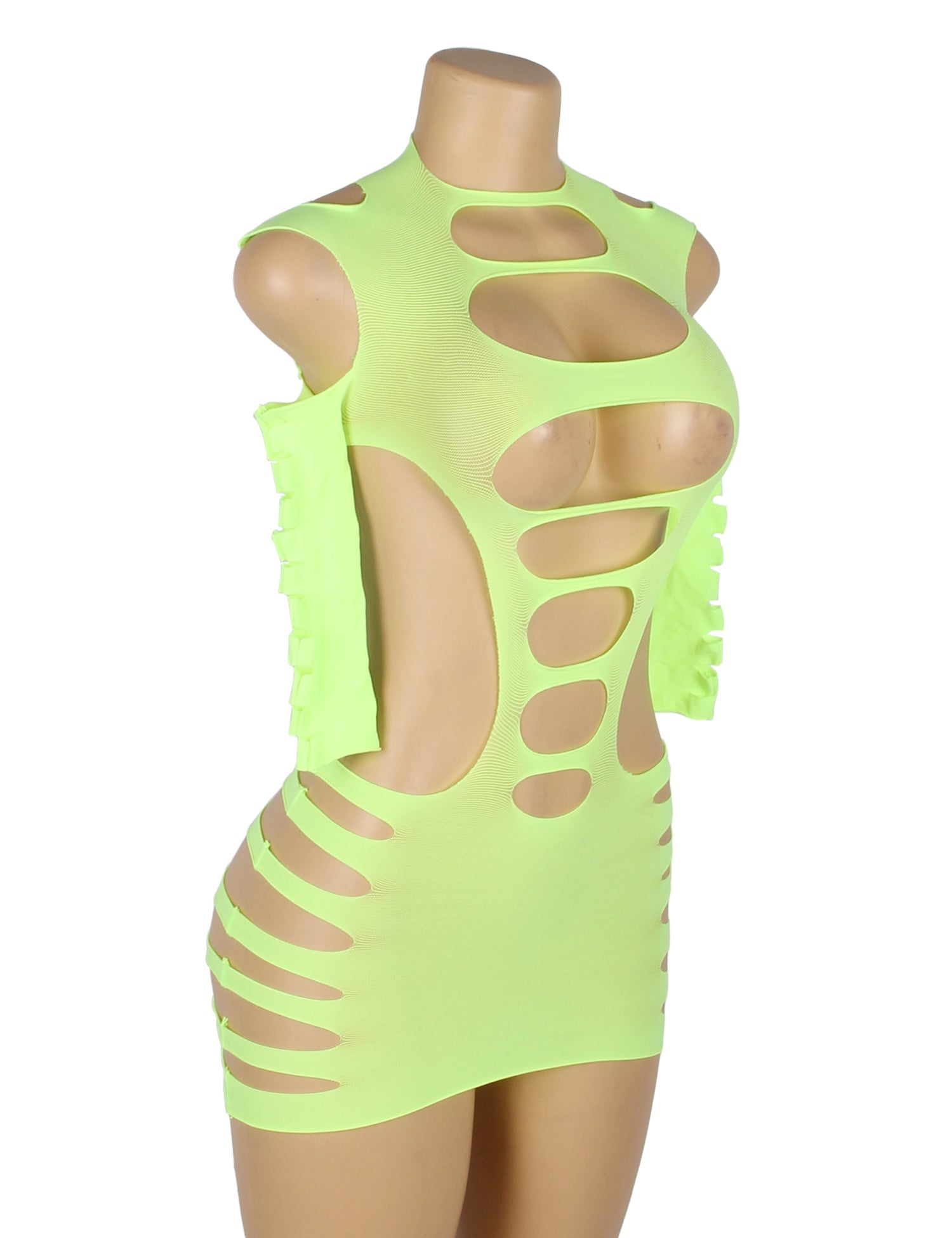 Grüner, sexy, langärmeliger Body mit Cut-Outs