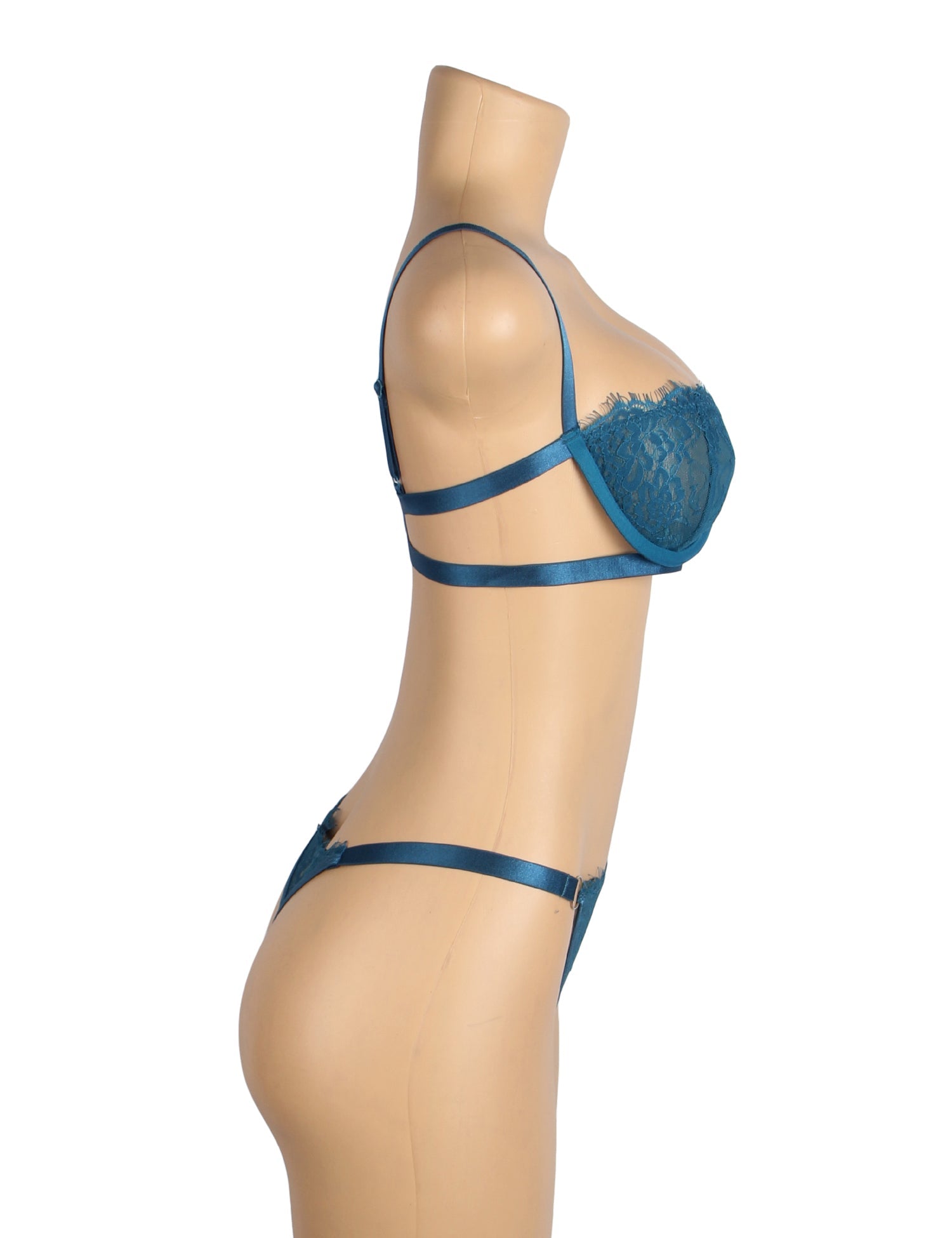 Blue Sexy Lace Bra Set